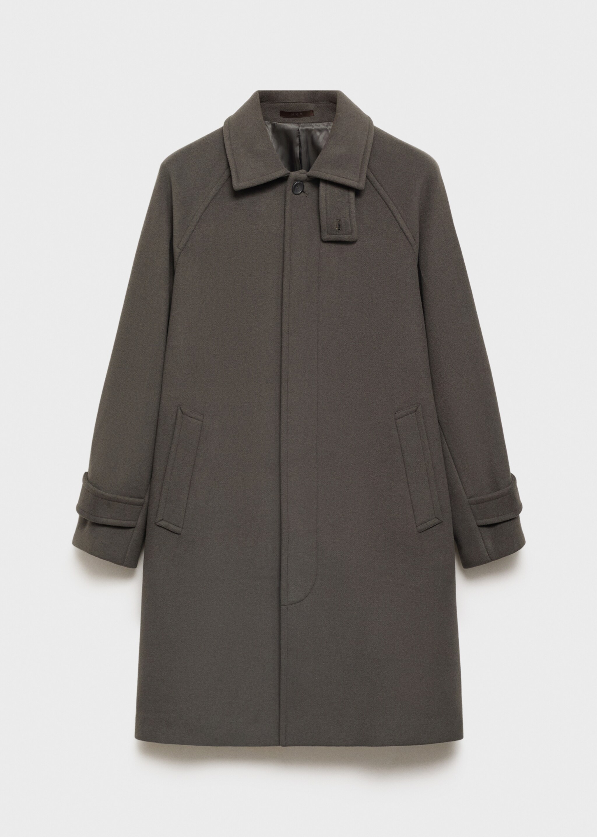 Long recycled wool coat - Article without model, Khaki. Ref: 87020576-00.