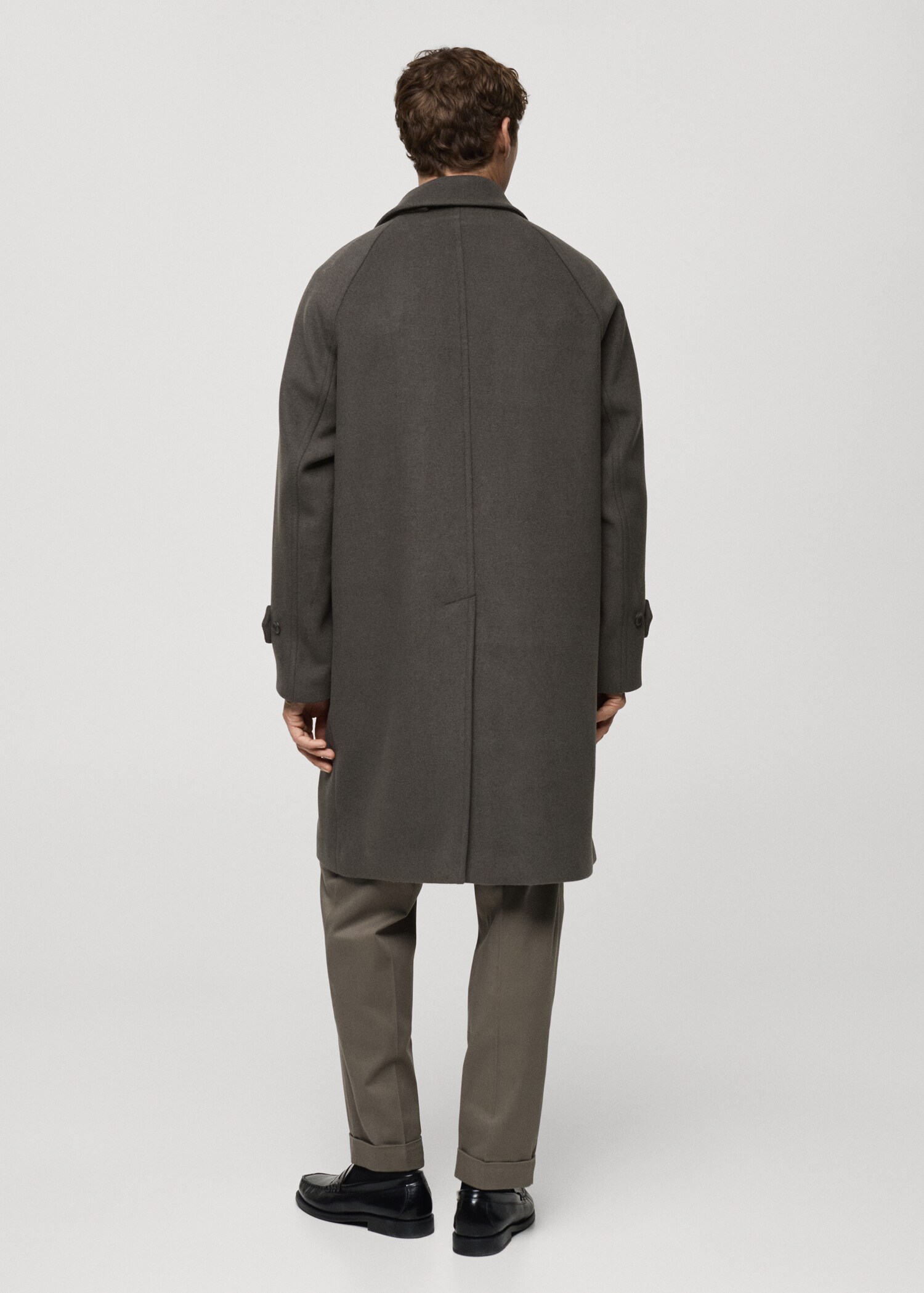 Long recycled wool coat - Reverse of the article