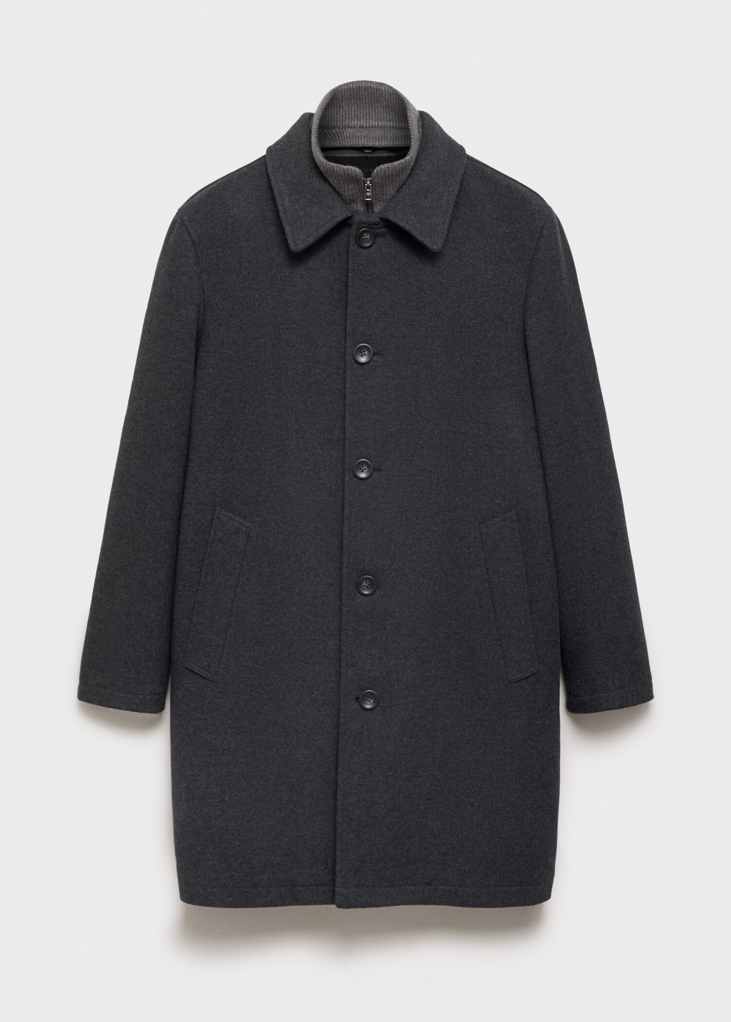 Wool coat with detachable collar - Article without model