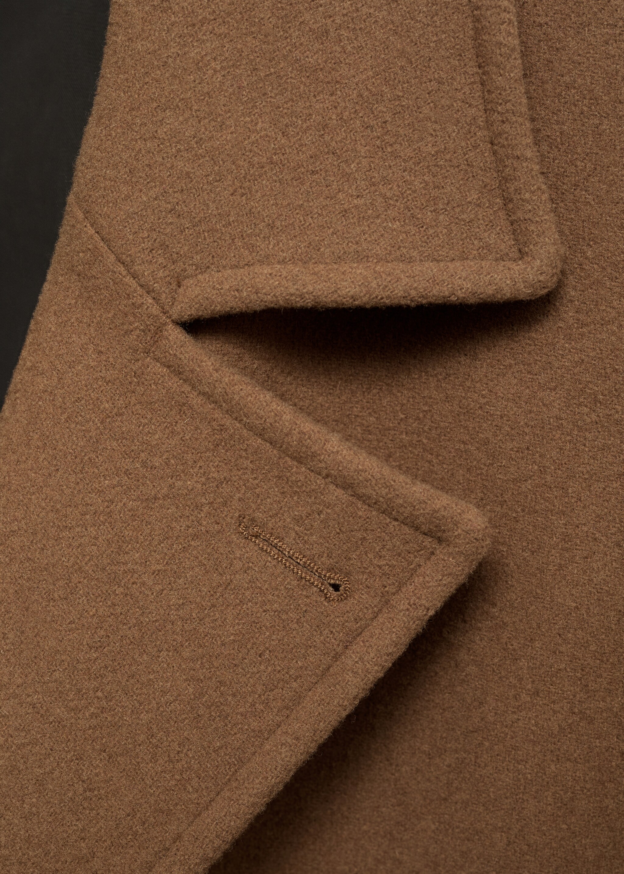 Wool double-breasted coat - Details of the article 0, Medium Brown. Ref: 87020579-00.