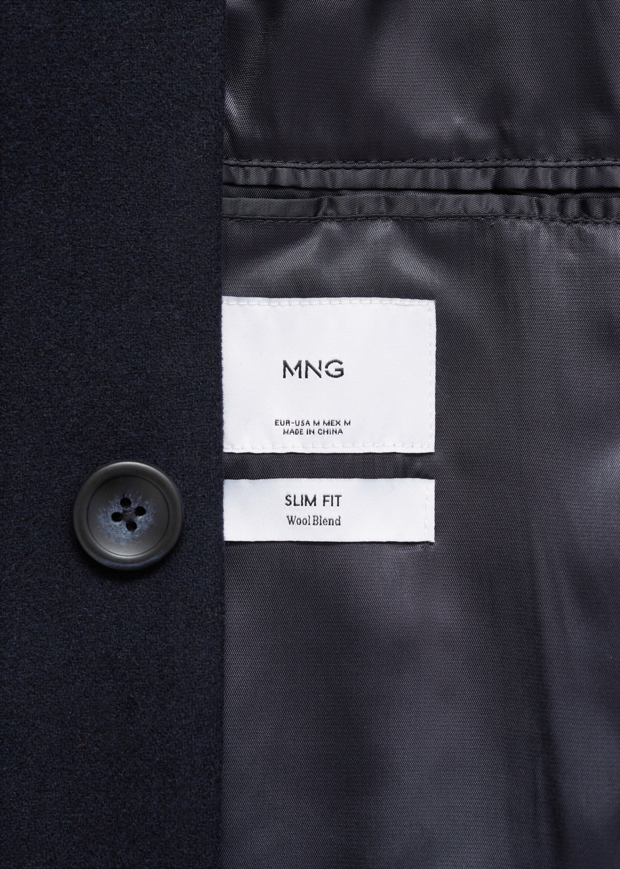 Palton de lână cu guler detașabil - Detaliu al articolului 0, Bleumarin închis. Ref: 87020582-00.