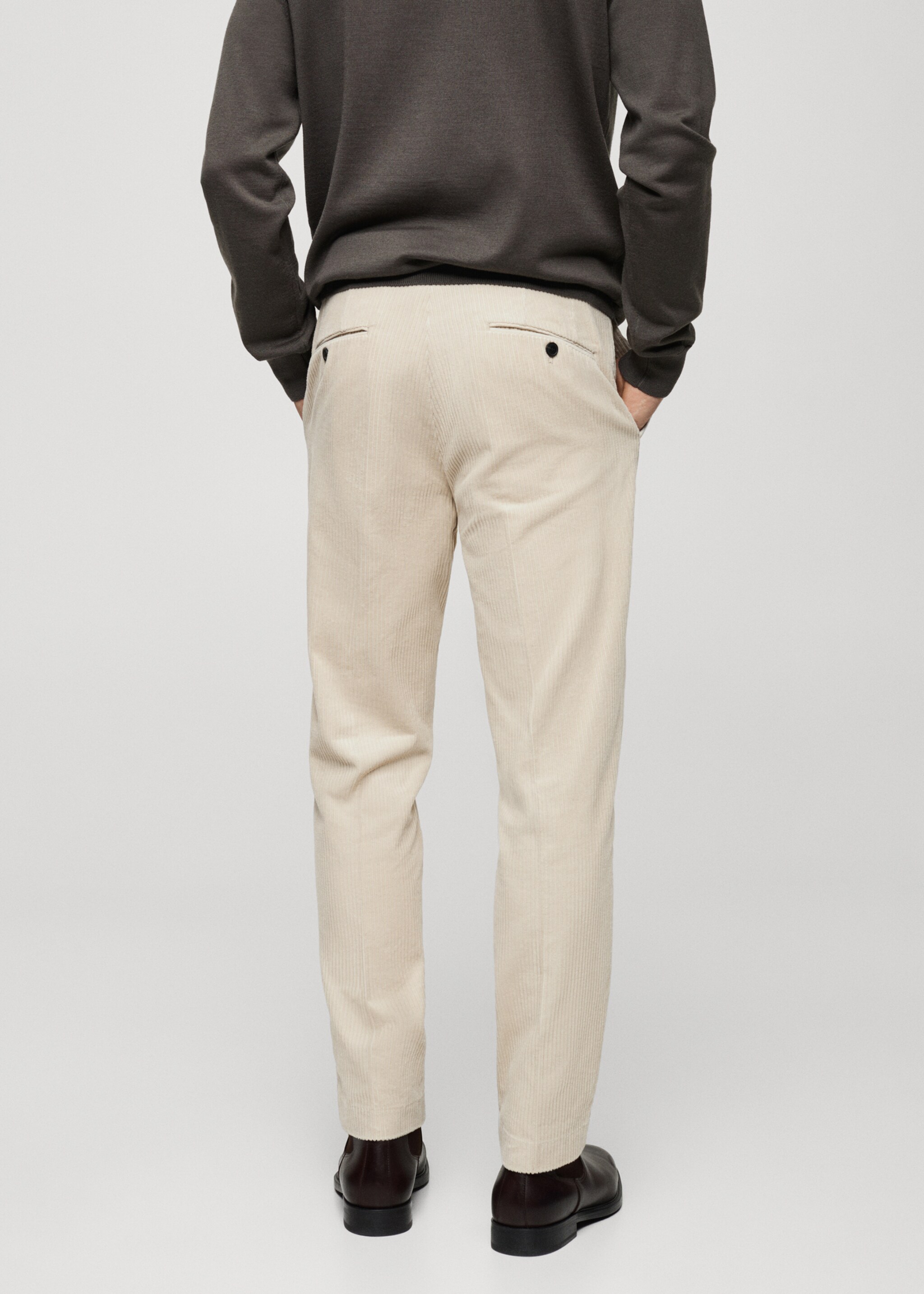 Παντελόνι κοτλέ regular fit - Πίσω όψη προϊόντος, Γκρι Ανοιχτό/Παστελ. Ref: 87020583-00.