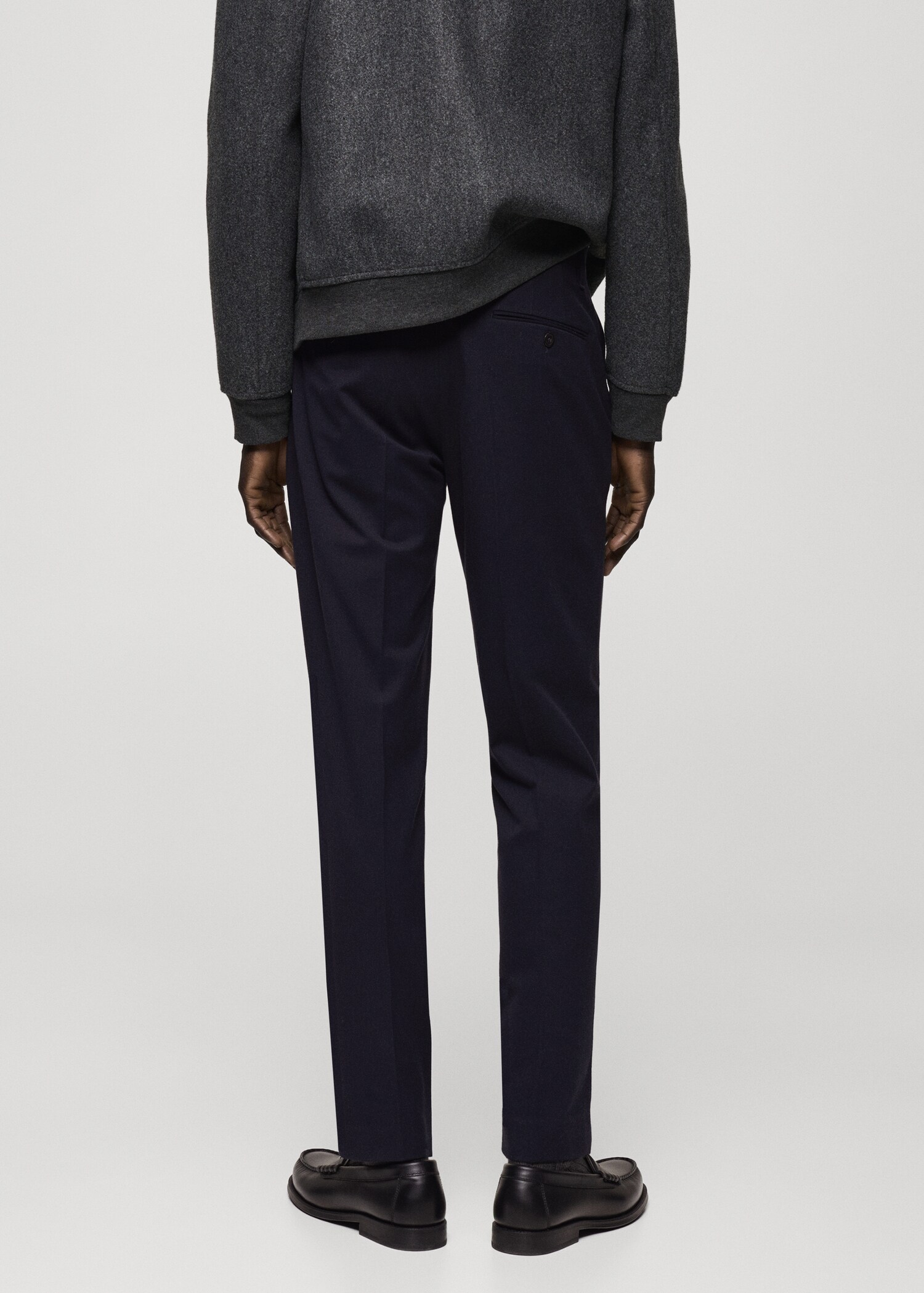 Flanelové kalhoty slim fit - Zadní strana zboží