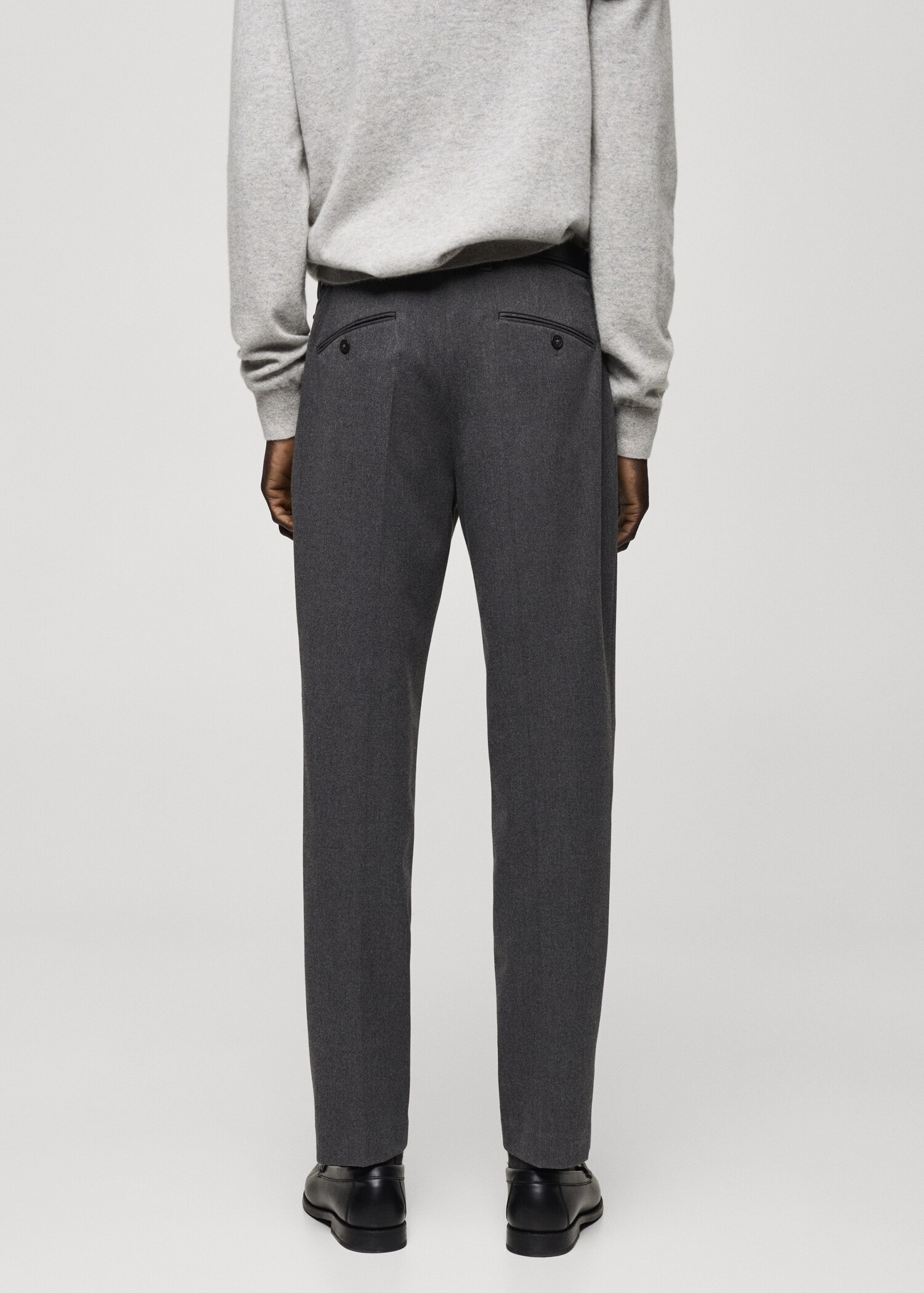 Flanelové kalhoty slim fit - Zadní strana zboží