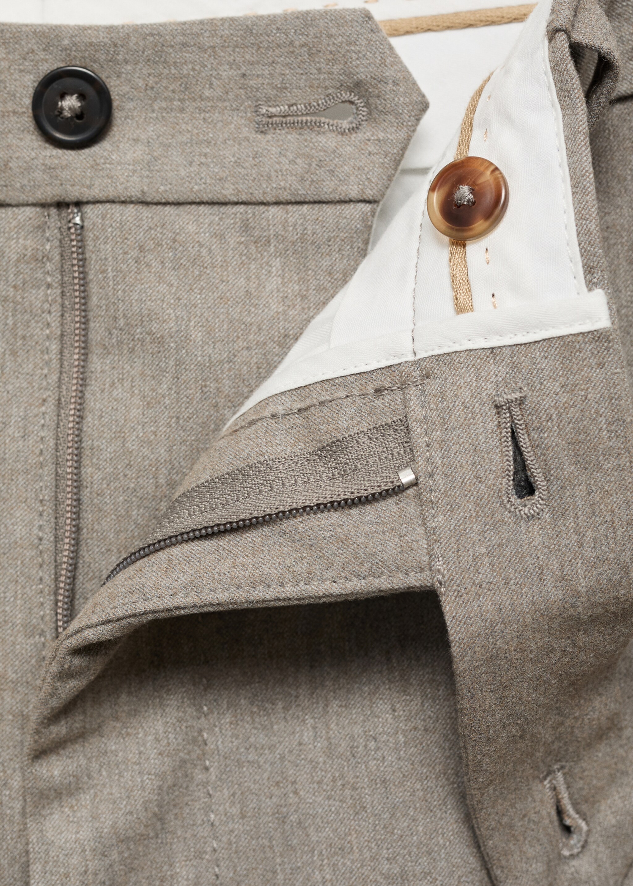 Pantalon flanelle regular-fit - Détail de l'article 0, Gris vison. Ref: 87020584-00.