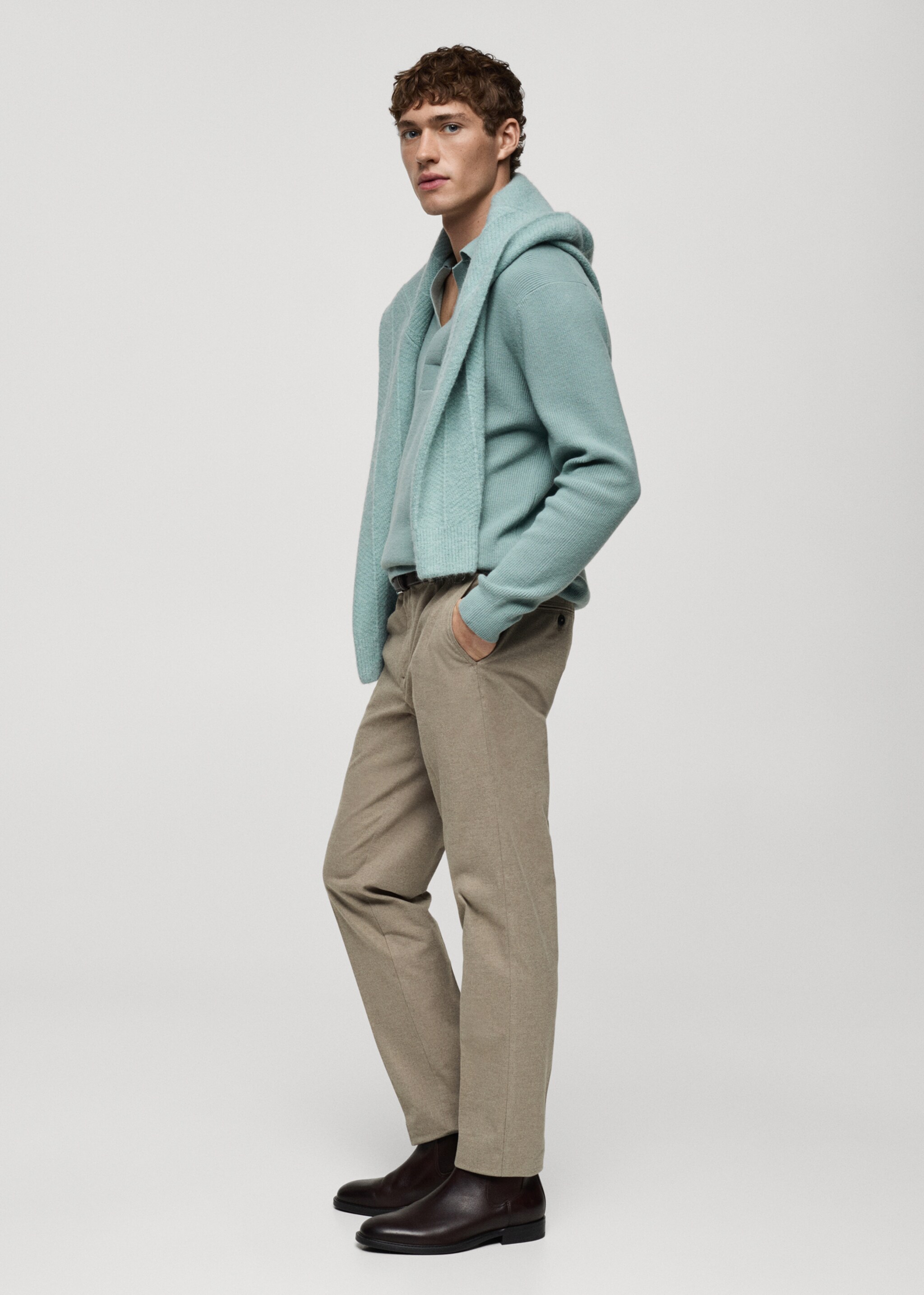 Regular-Fit-Flanellhose - Detail des Artikels 2, Beige. Ref: 87020585-00.