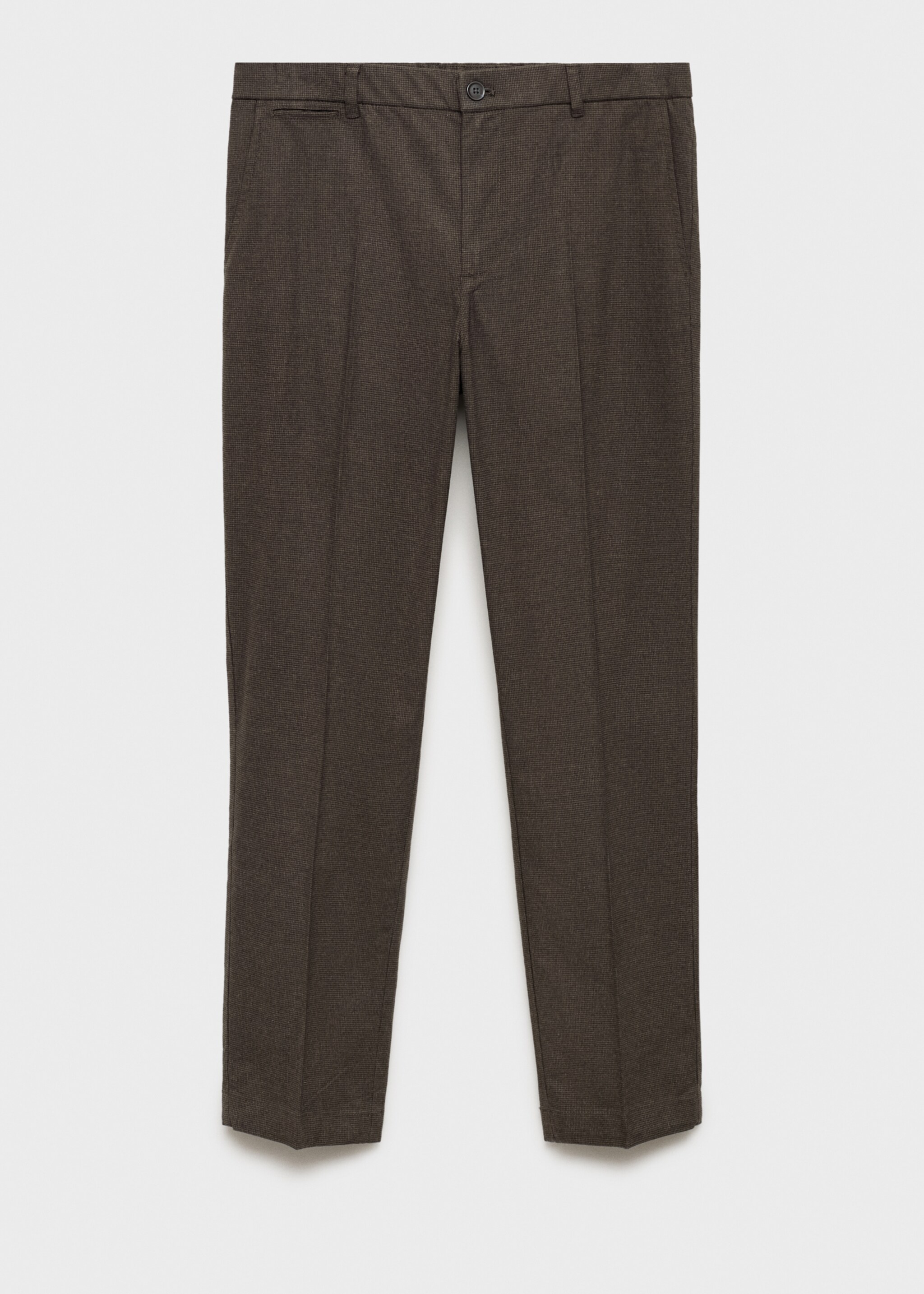 Flanelové kalhoty se vzorem mikro kohoutí stopy - Zboží bez modelu, Hnědá. Ref: 87020586-00.