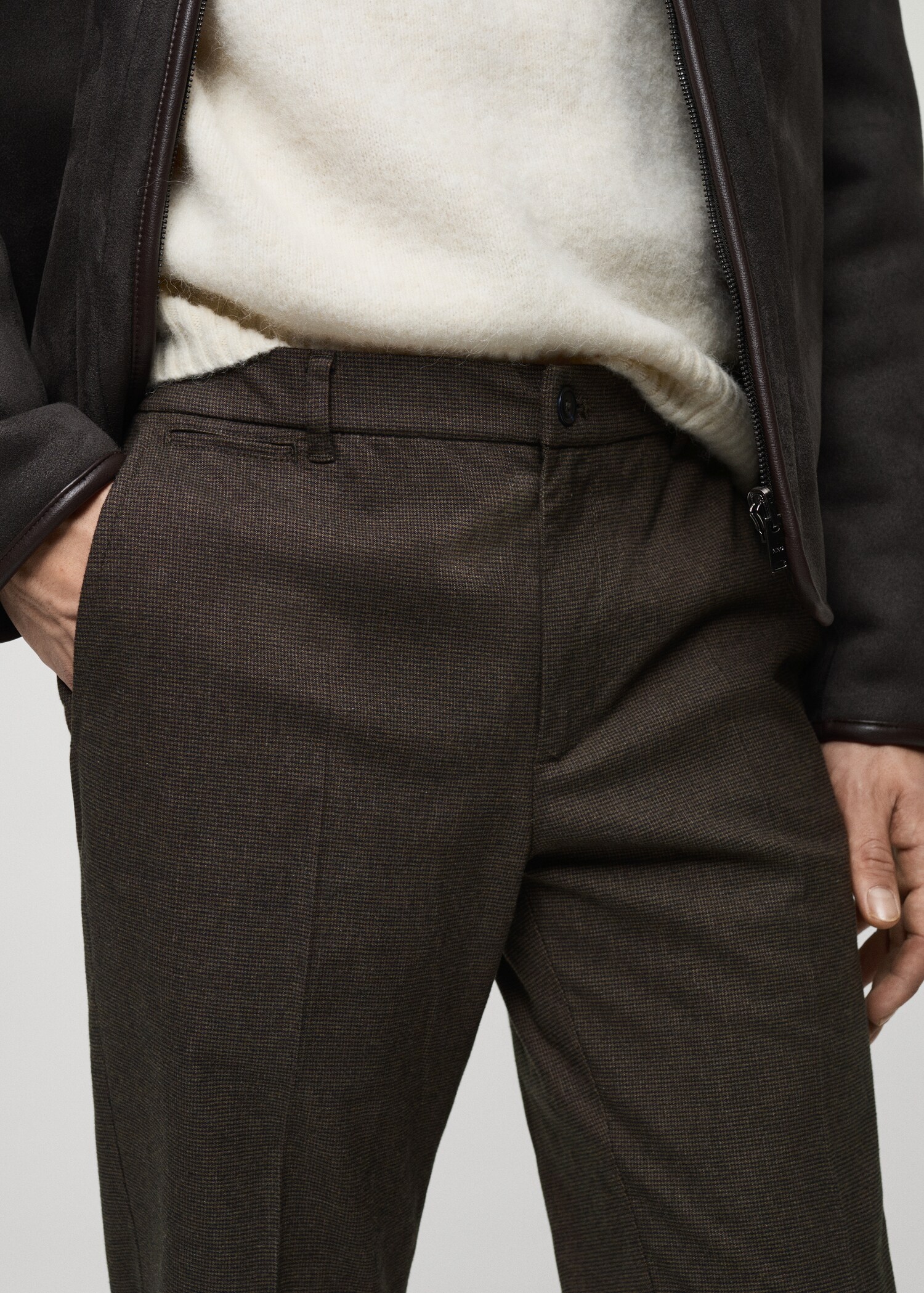 Flanellhose mit Mikro-Fischgrätmuster - Detail des Artikels 1