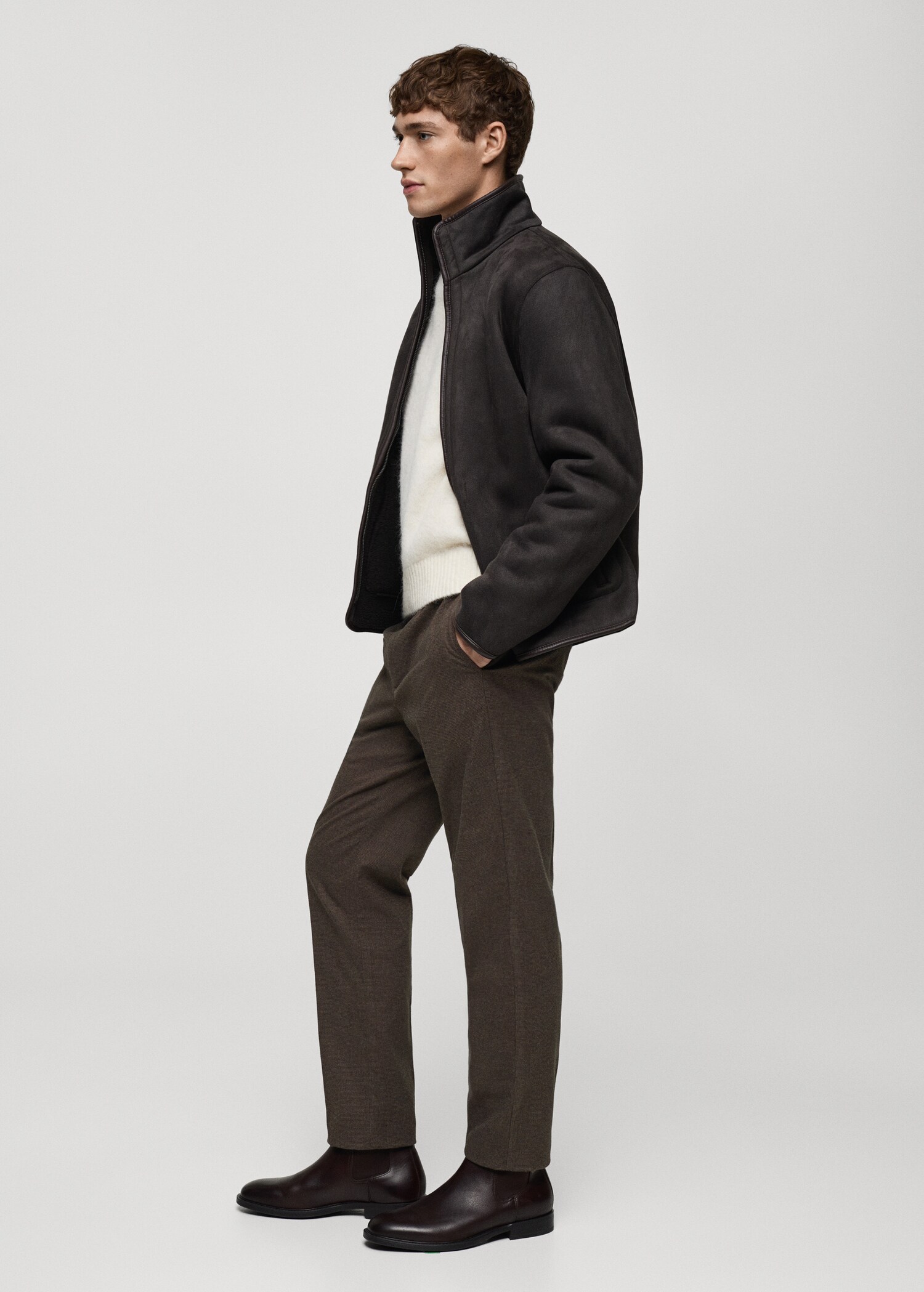 Flanellhose mit Mikro-Fischgrätmuster - Detail des Artikels 2