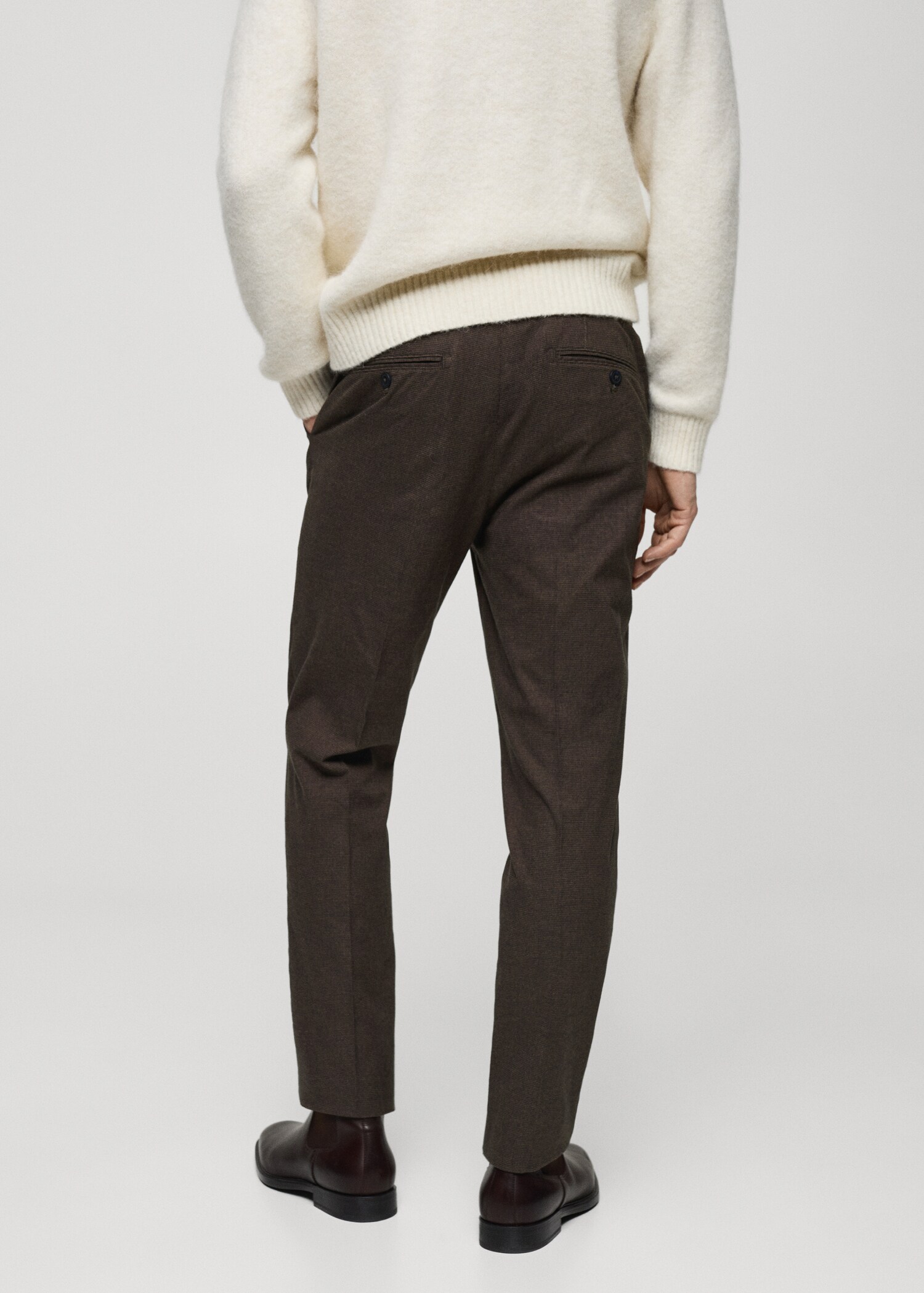 Flanellhose mit Mikro-Fischgrätmuster - Rückseite des Artikels