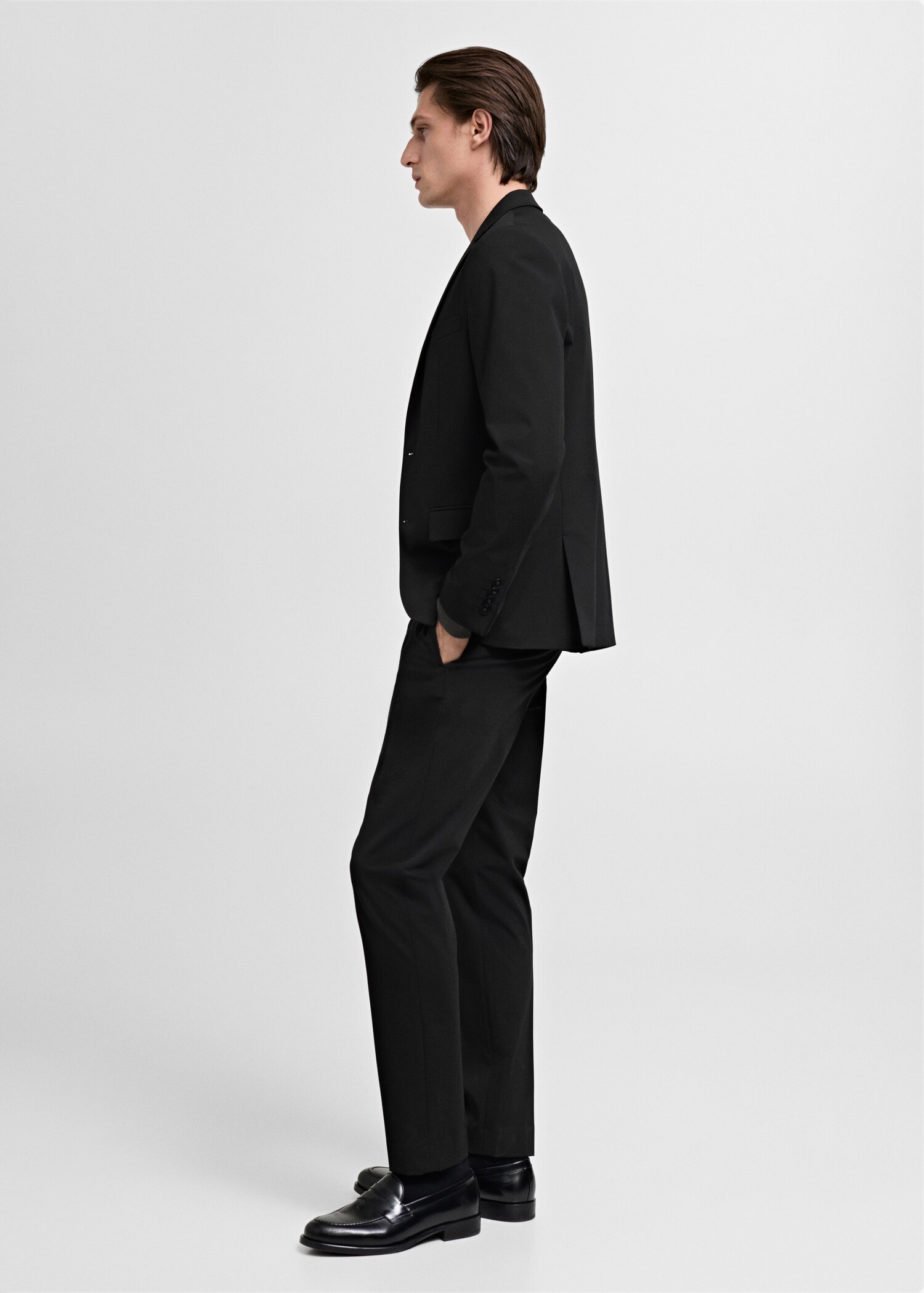 Stretch fabric super slim-fit suit trousers - Details of the article 2