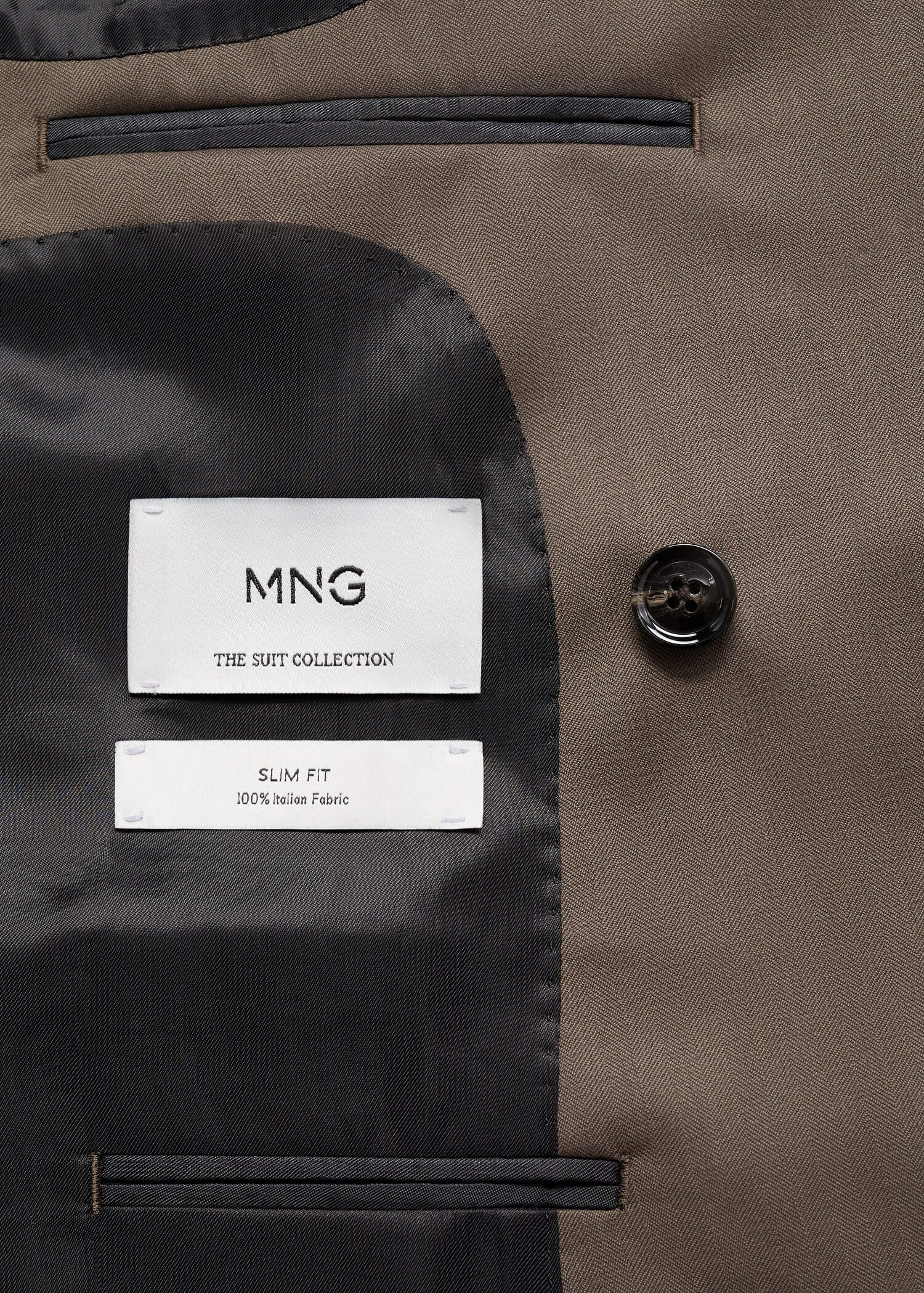 100% wool double-breasted herringbone suit jacket - Details of the article 0