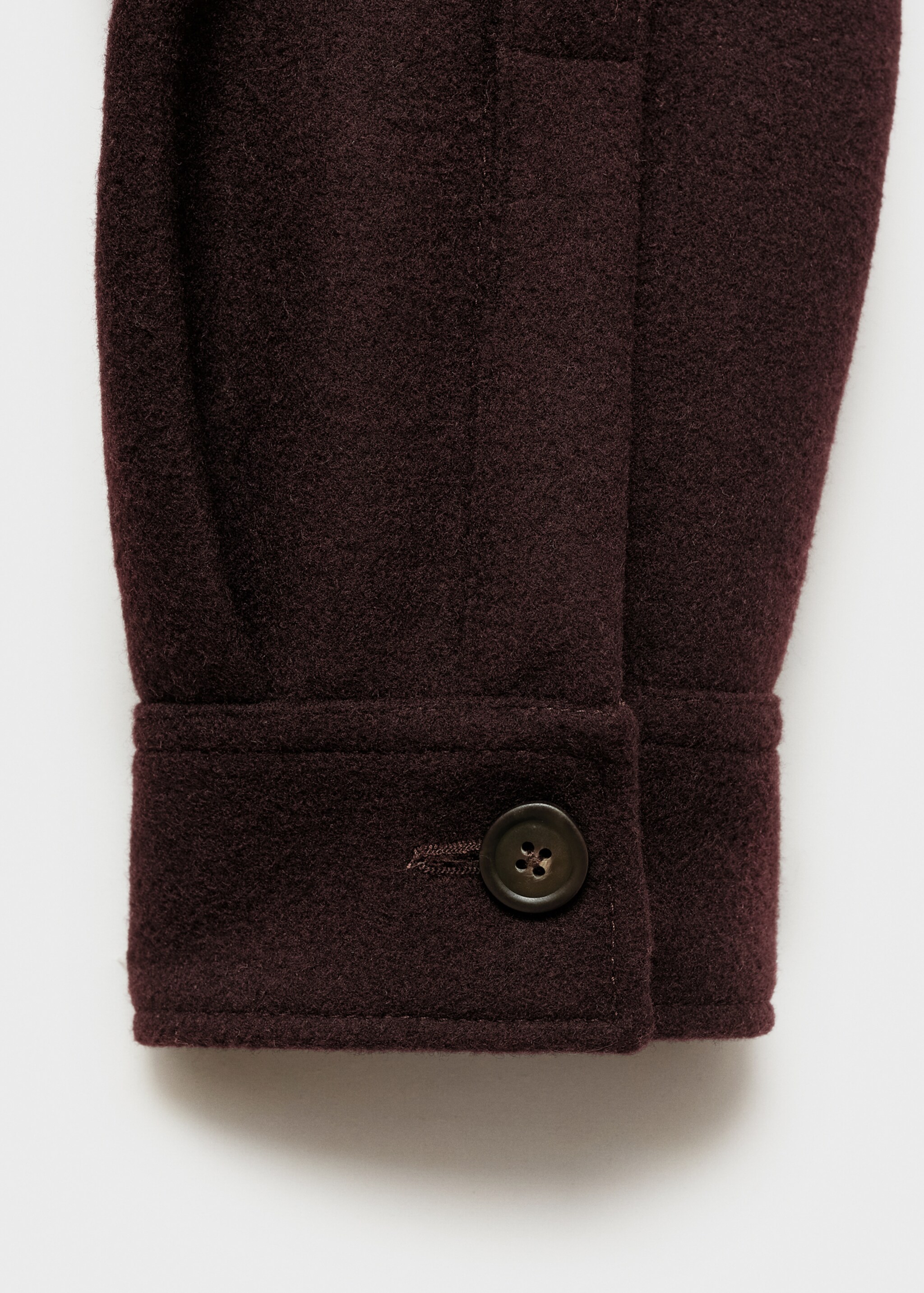Flannel wool overshirt with pockets - Details of the article 0, Burgundy. Ref: 87020598-00.
