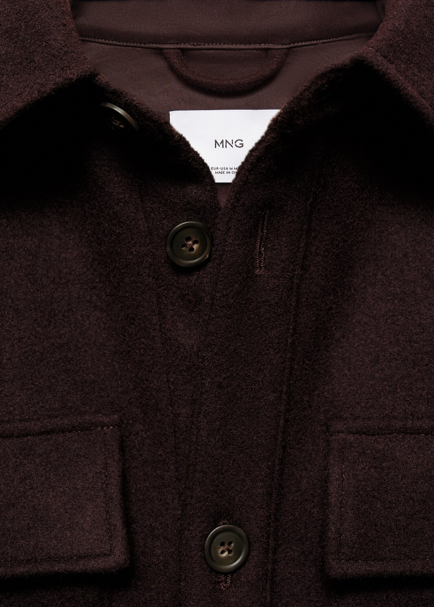 Flannel wool overshirt with pockets - Details of the article 8