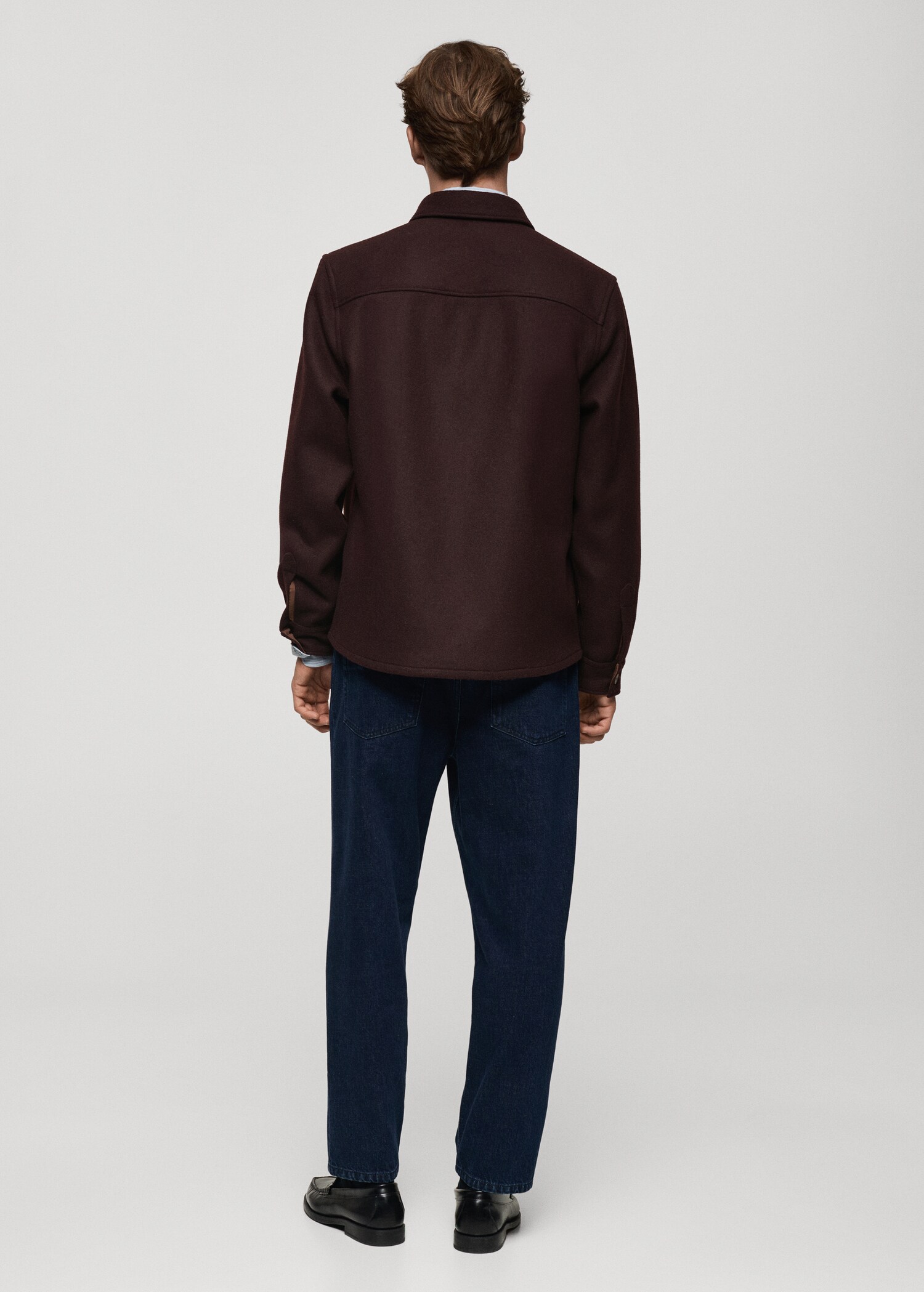 Flannel wool overshirt with pockets - Reverse of the article