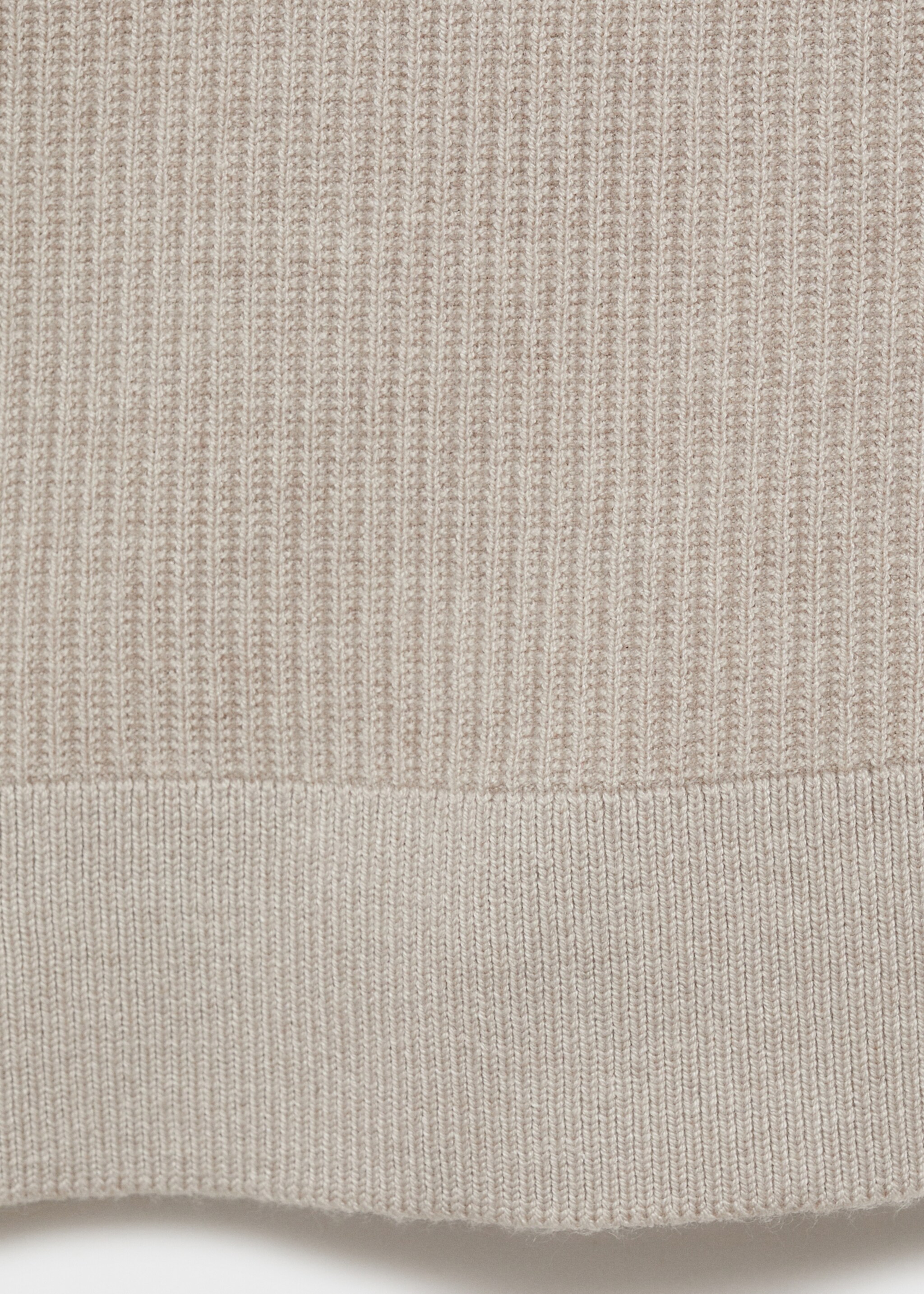 Cotton-blend ribbed polo sweater - Details of the article 0, Beige. Ref: 87020602-00.