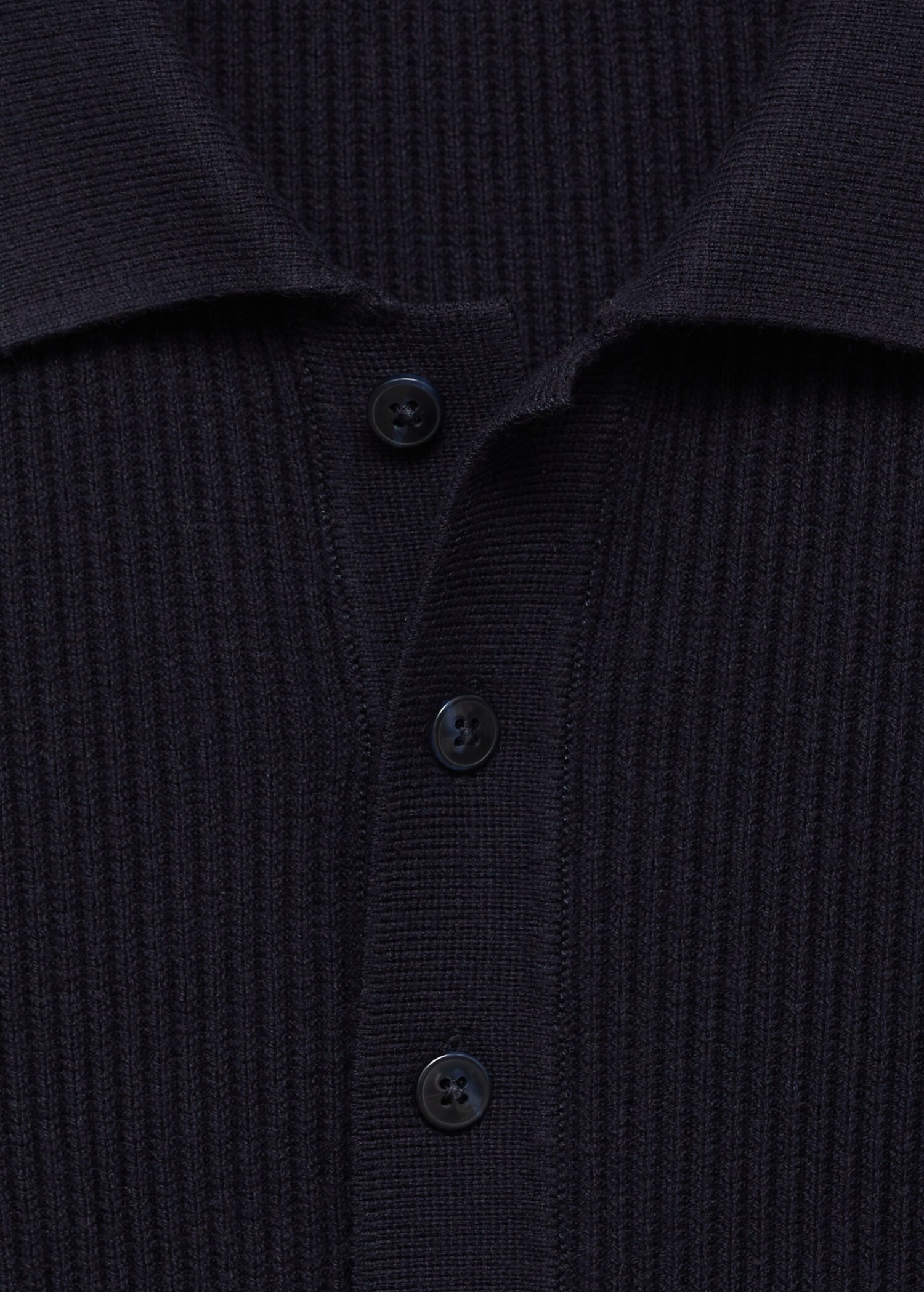 Cotton-blend ribbed polo sweater - Details of the article 8