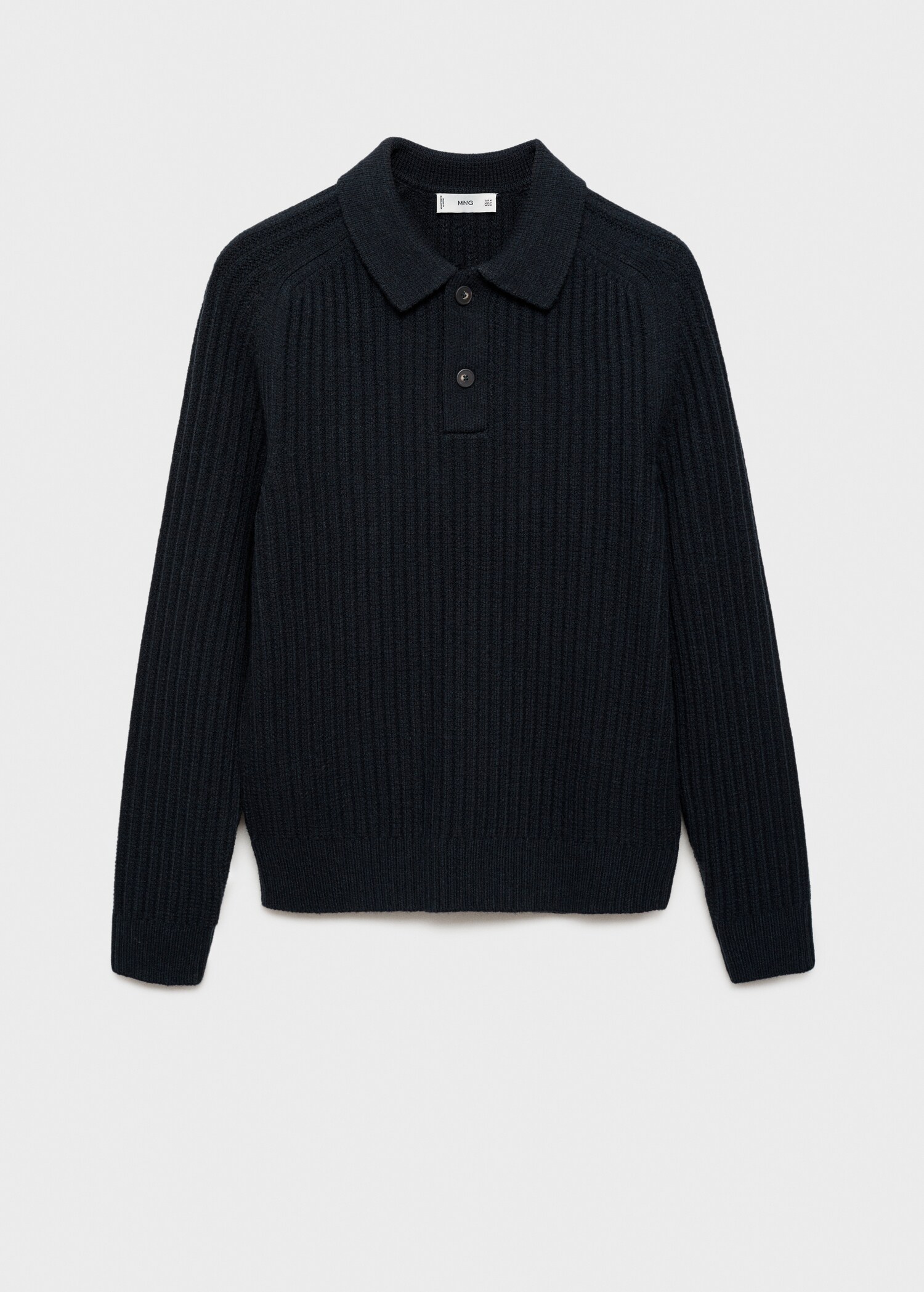 Ribbed polo-neck sweater - Article without model