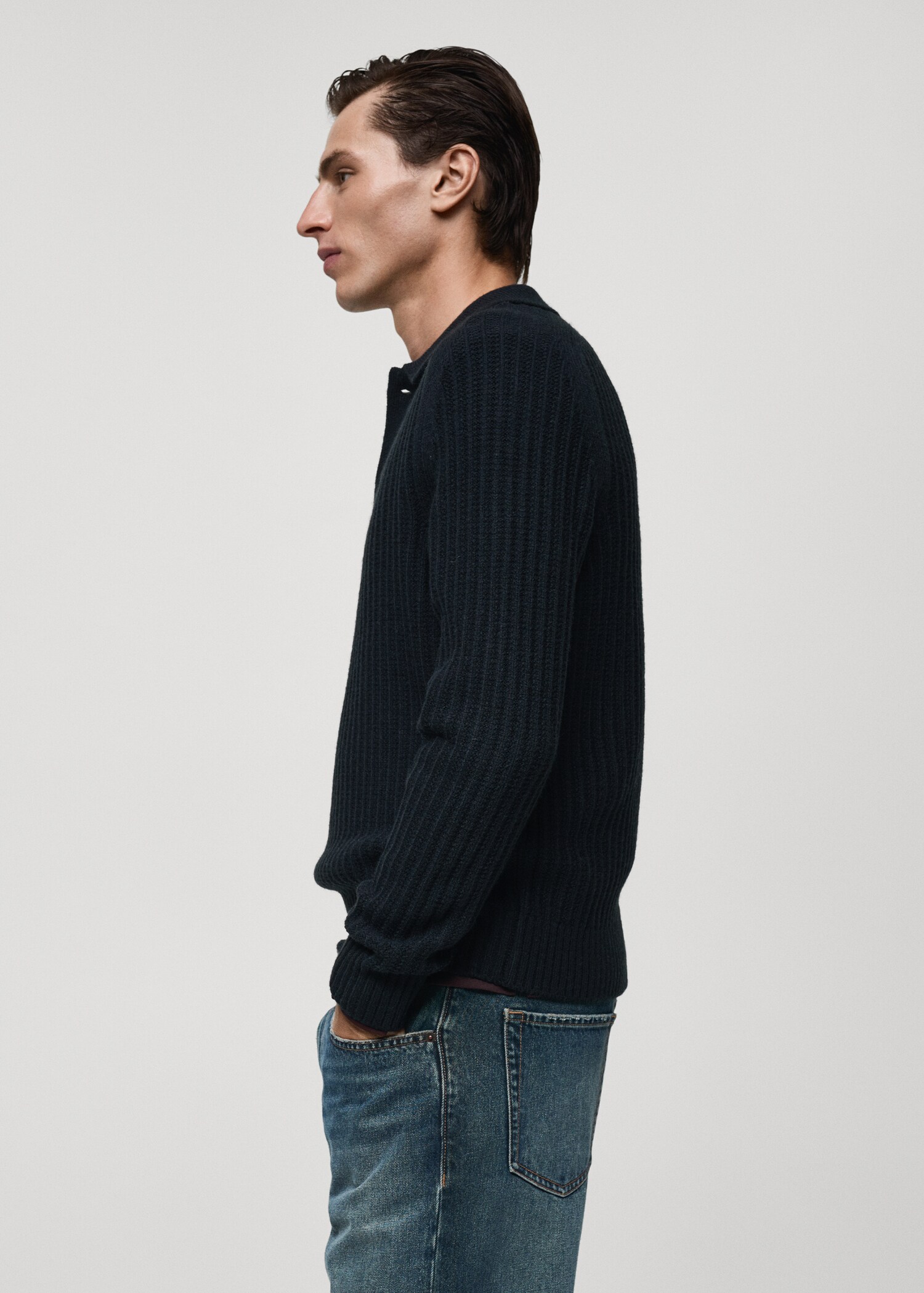 Ribbed polo-neck sweater - Details of the article 2