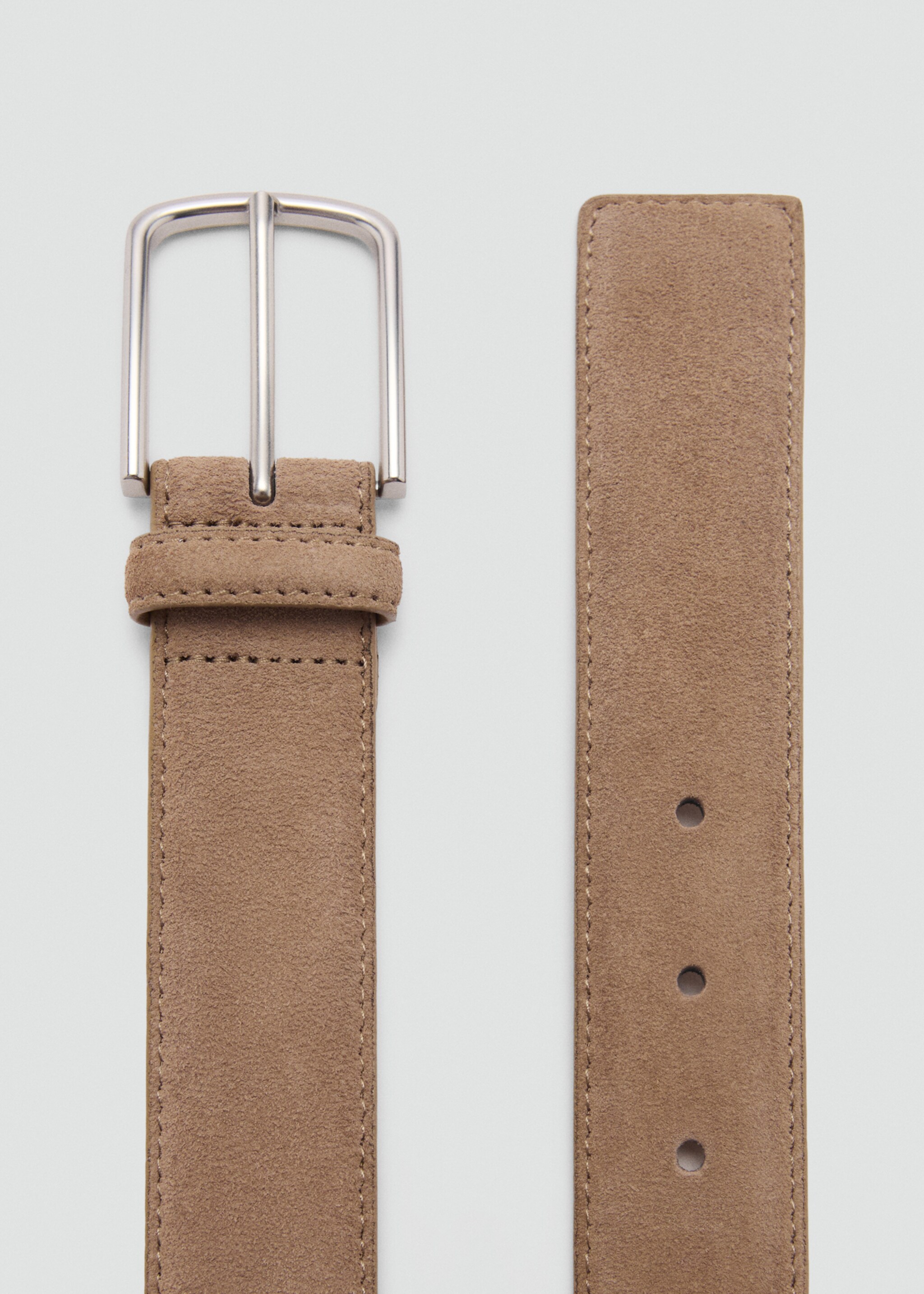 Suede leather belt - Details of the article 1, Beige. Ref: 87020607-00.