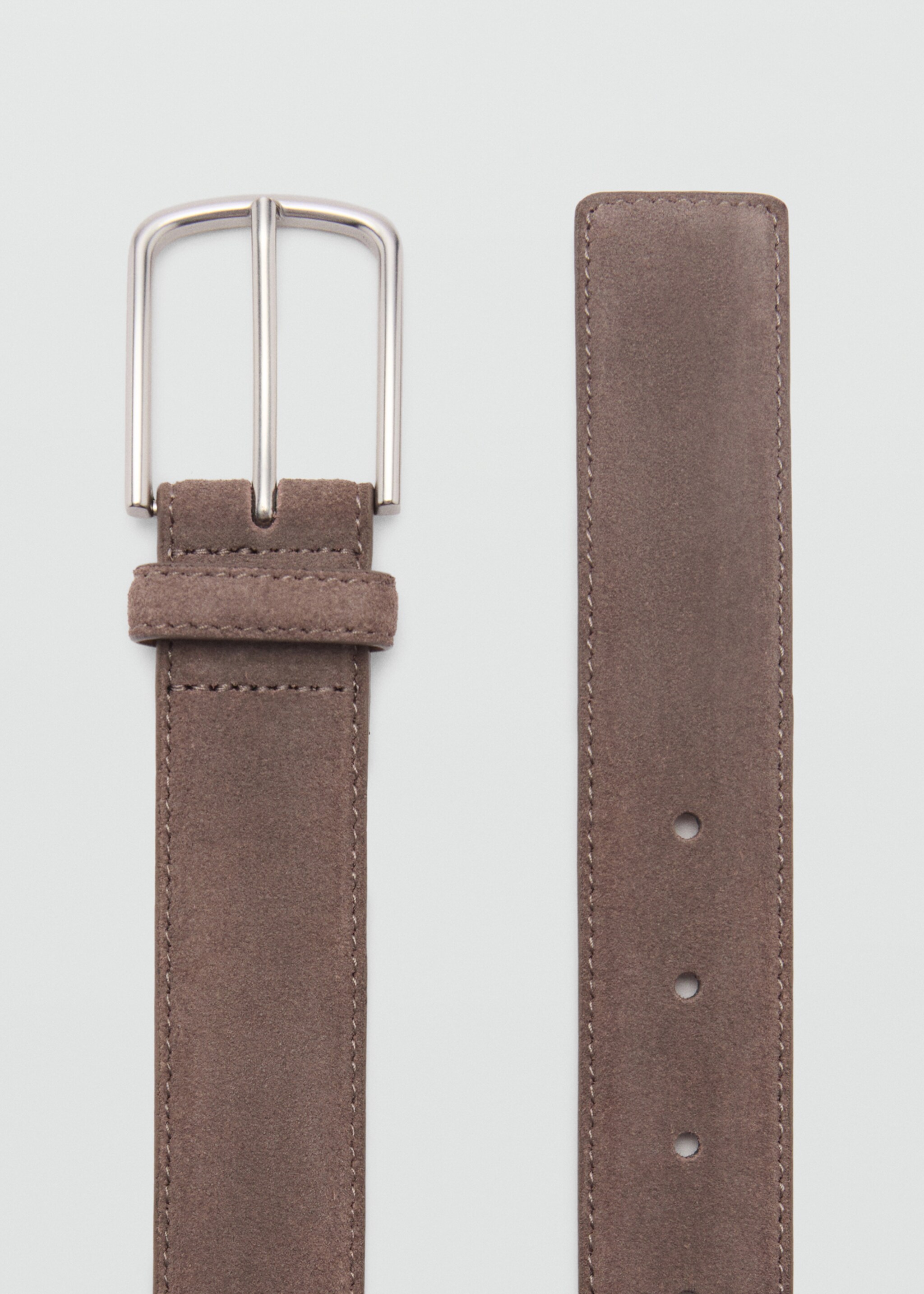 Gürtel aus Rauleder - Mittlere Ansicht, Mittelbraun. Ref: 87020607-00.