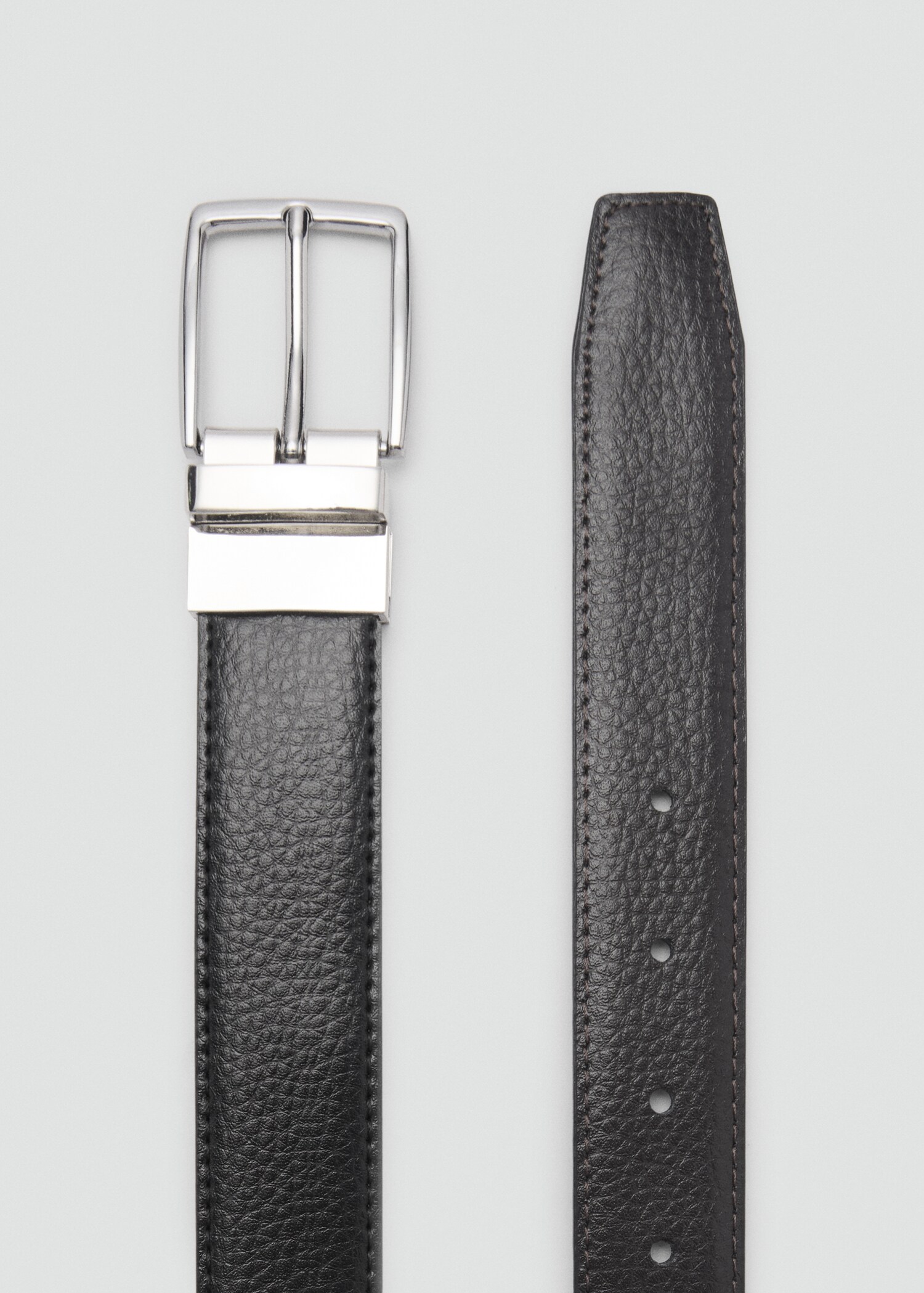 Reversible pebble leather belt - Medium plane