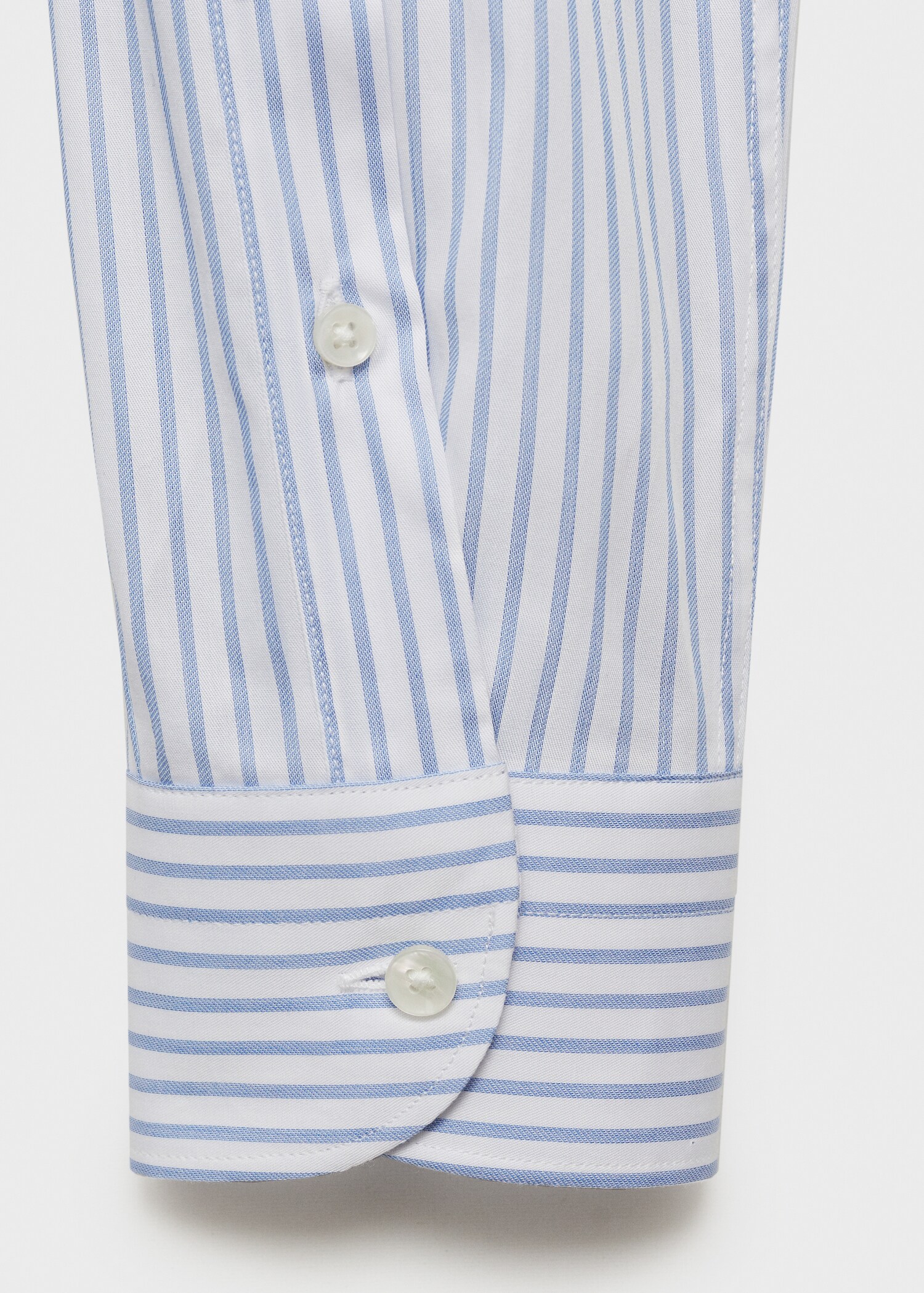 Slim fit cotton striped suit shirt - Details of the article 0