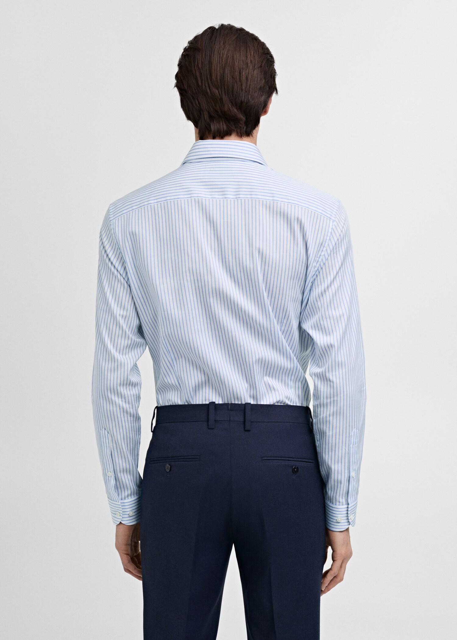 Slim fit cotton striped suit shirt - Reverse of the article