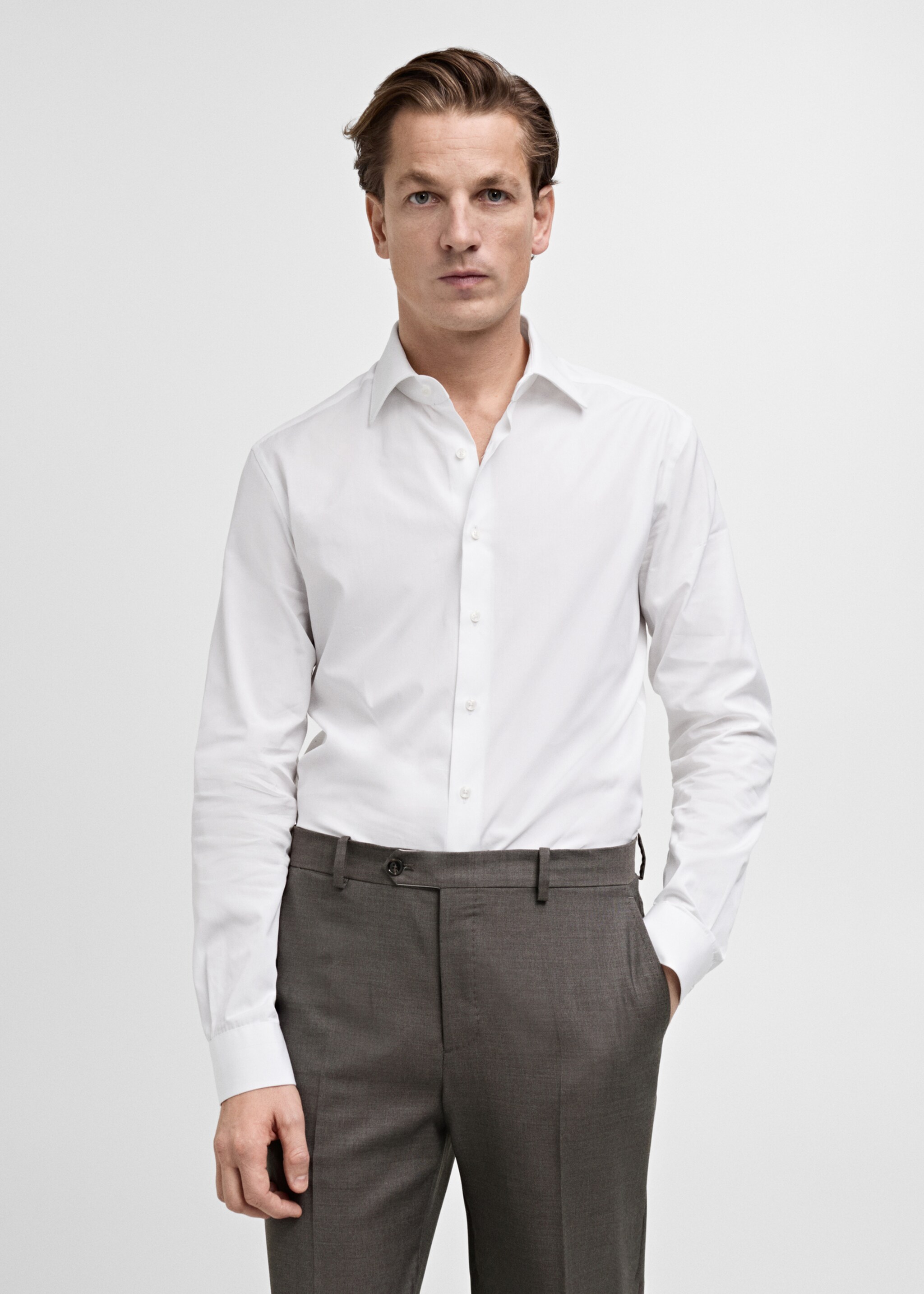 Košile .-- italia - Náhled ve středové rovině, Bílá. Ref: 87020615-00.