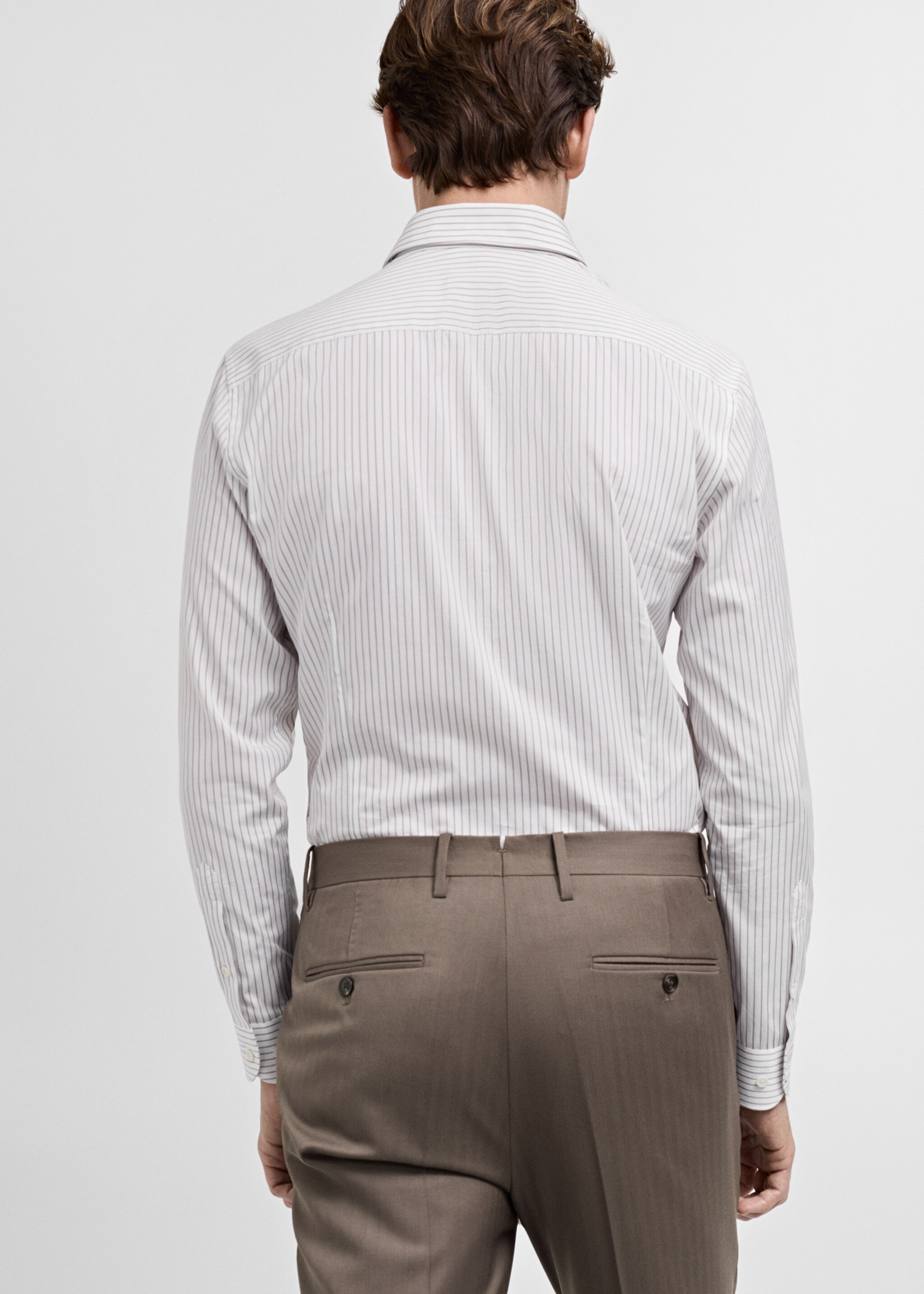 100% cotton striped suit shirt - Reverse of the article, Grey. Ref: 87020617-00.