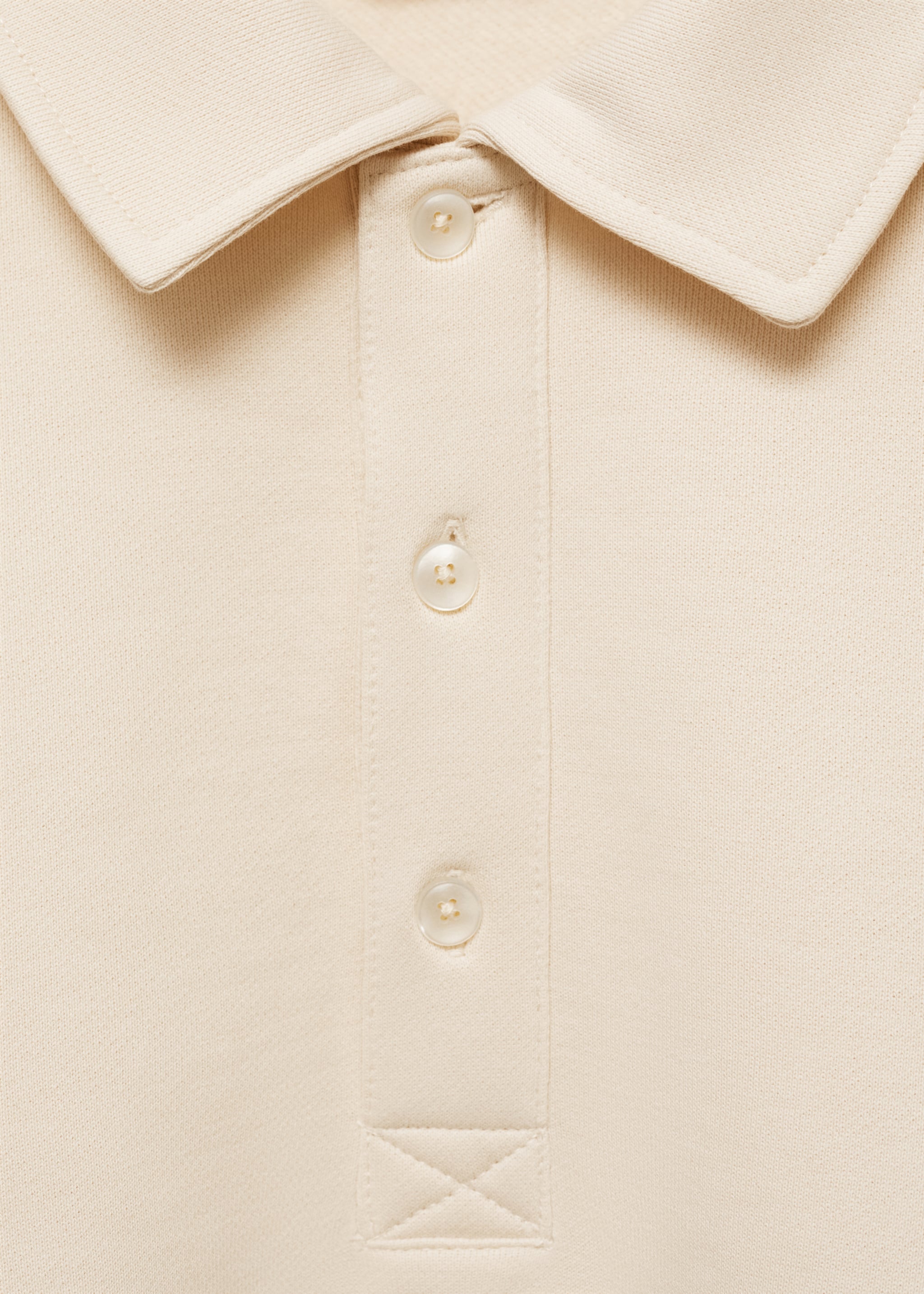 Polo-Sweatshirt mit angerauter Innenseite und regulärer Passform - Detail des Artikels 8, Ecru. Ref: 87020619-00.