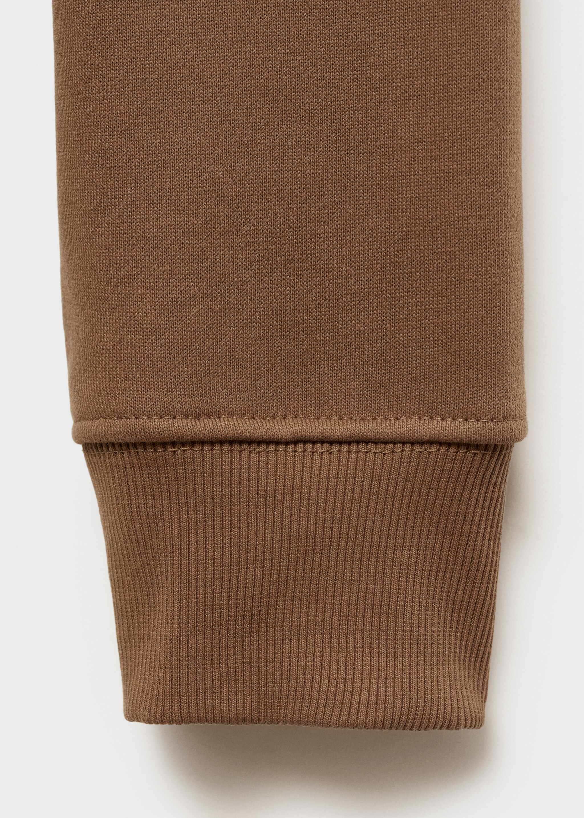 Brushed regular-fit polo sweatshirt - Details of the article 0, Medium Brown. Ref: 87020619-00.