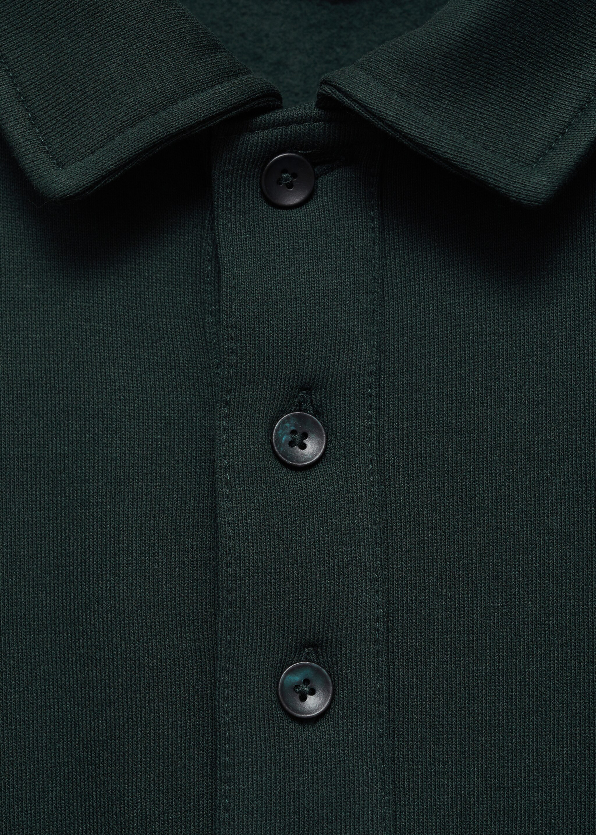 Sweat polo en coton gratté regular-fit - Détail de l'article 8, Vert. Ref: 87020619-00.