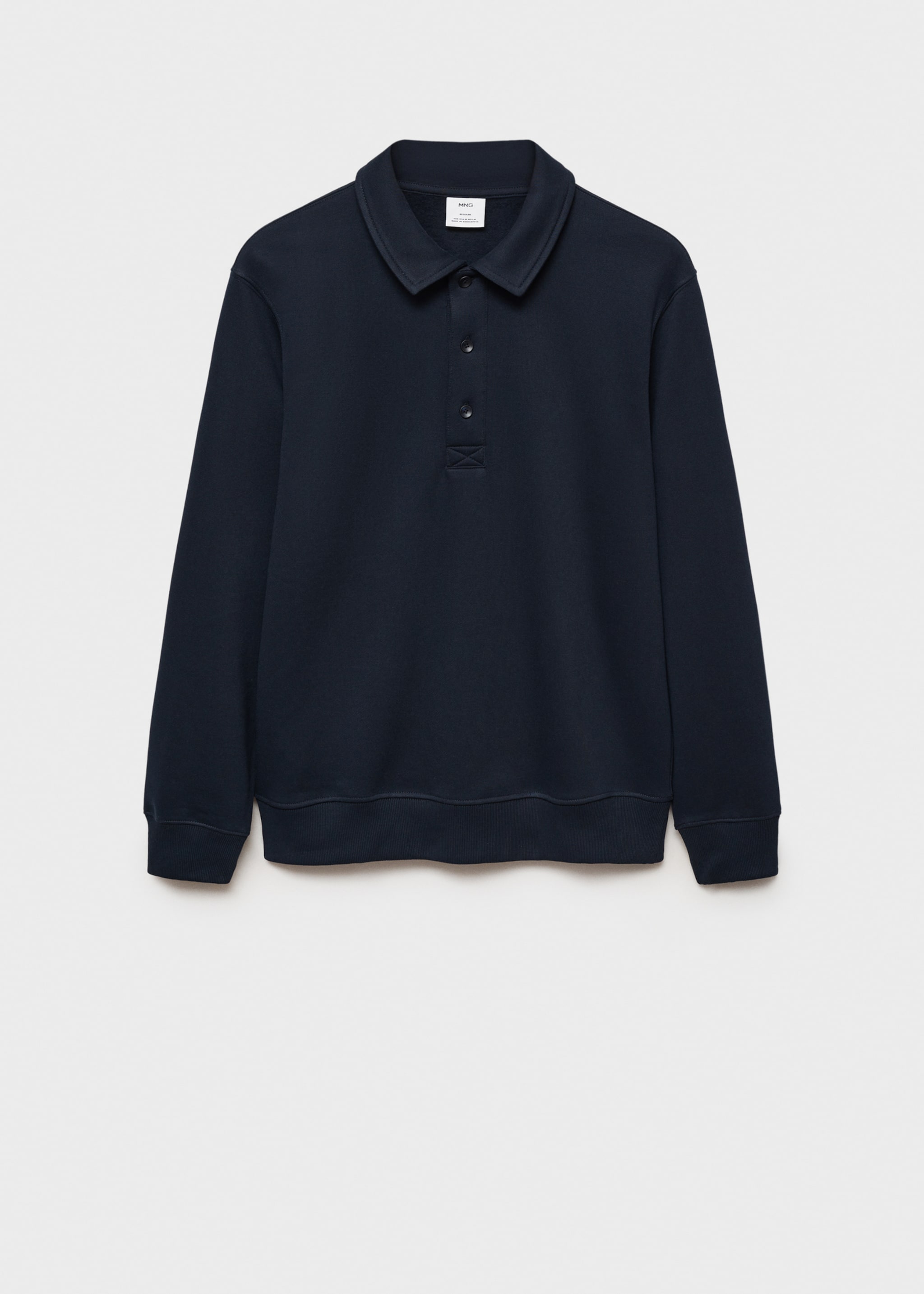 Brushed regular-fit polo sweatshirt - Article without model, Dark Navy. Ref: 87020619-00.