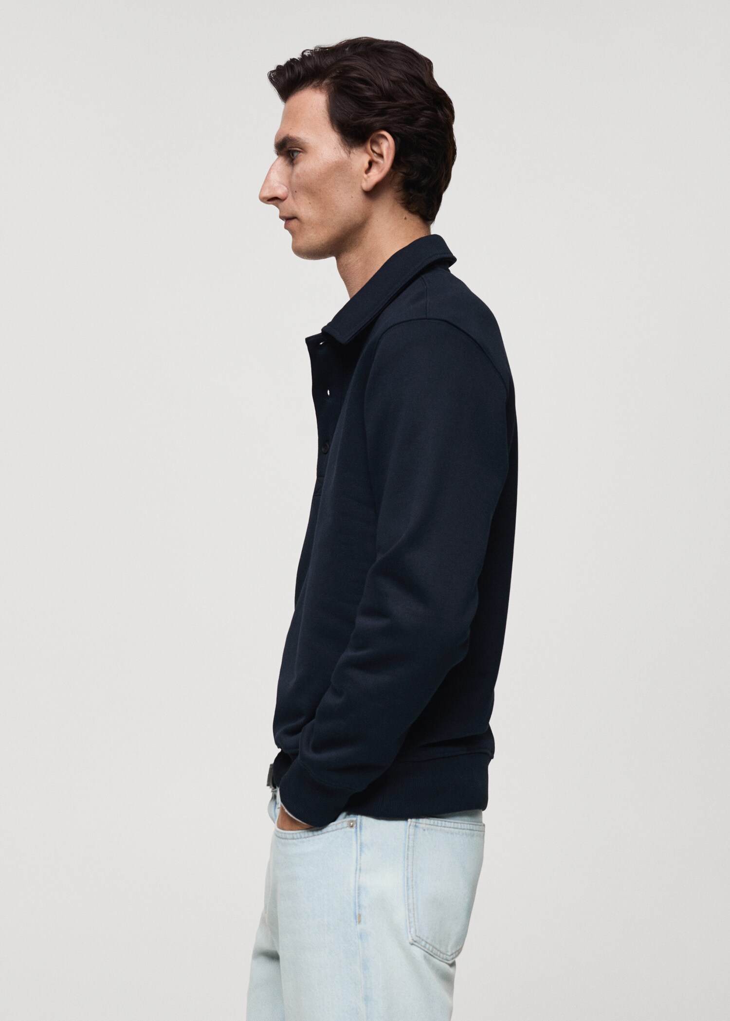 Polo-Sweatshirt mit angerauter Innenseite und regulärer Passform - Detail des Artikels 2