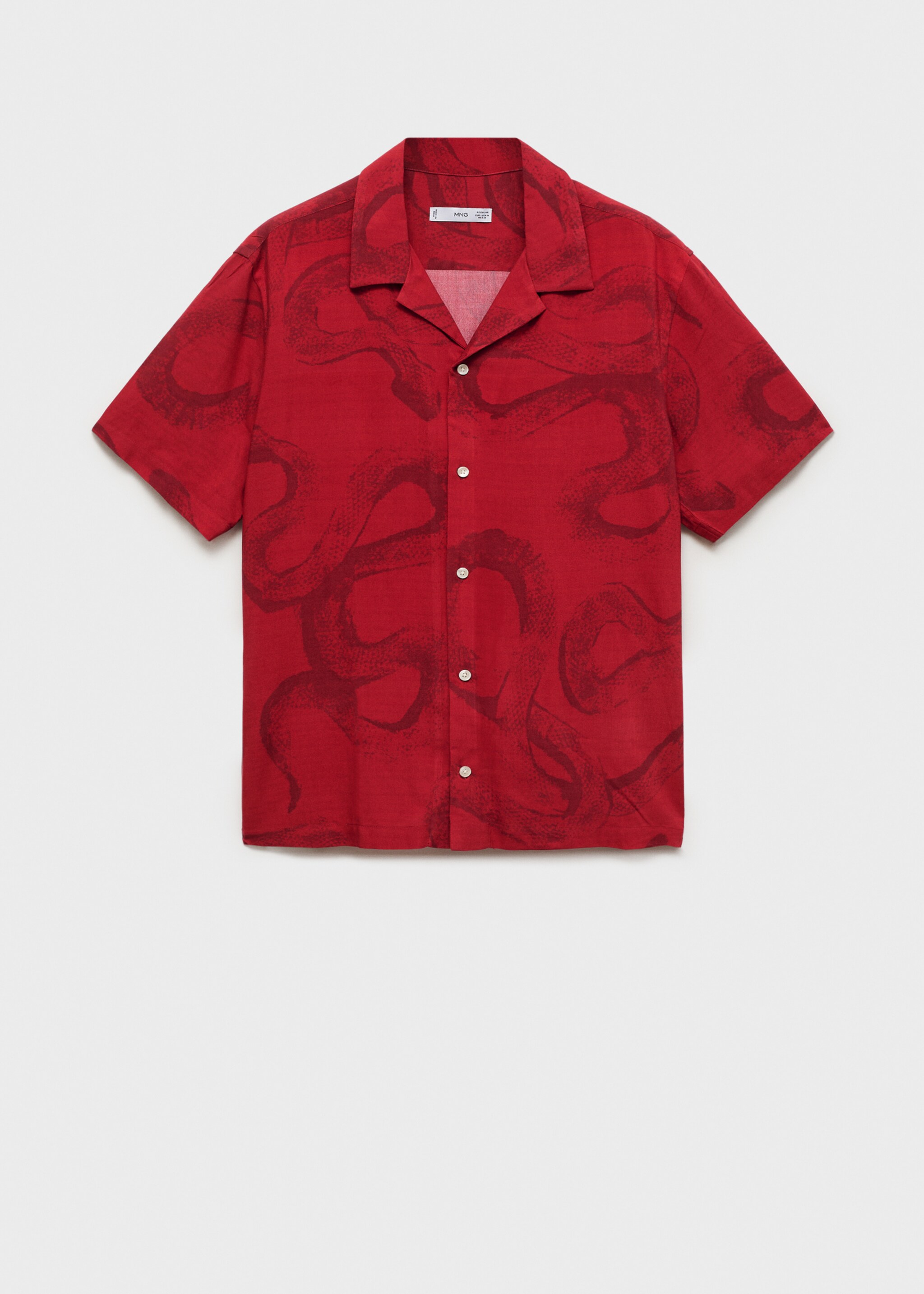 Regular-fit printed shirt - Article without model, Red. Ref: 87020623-00.