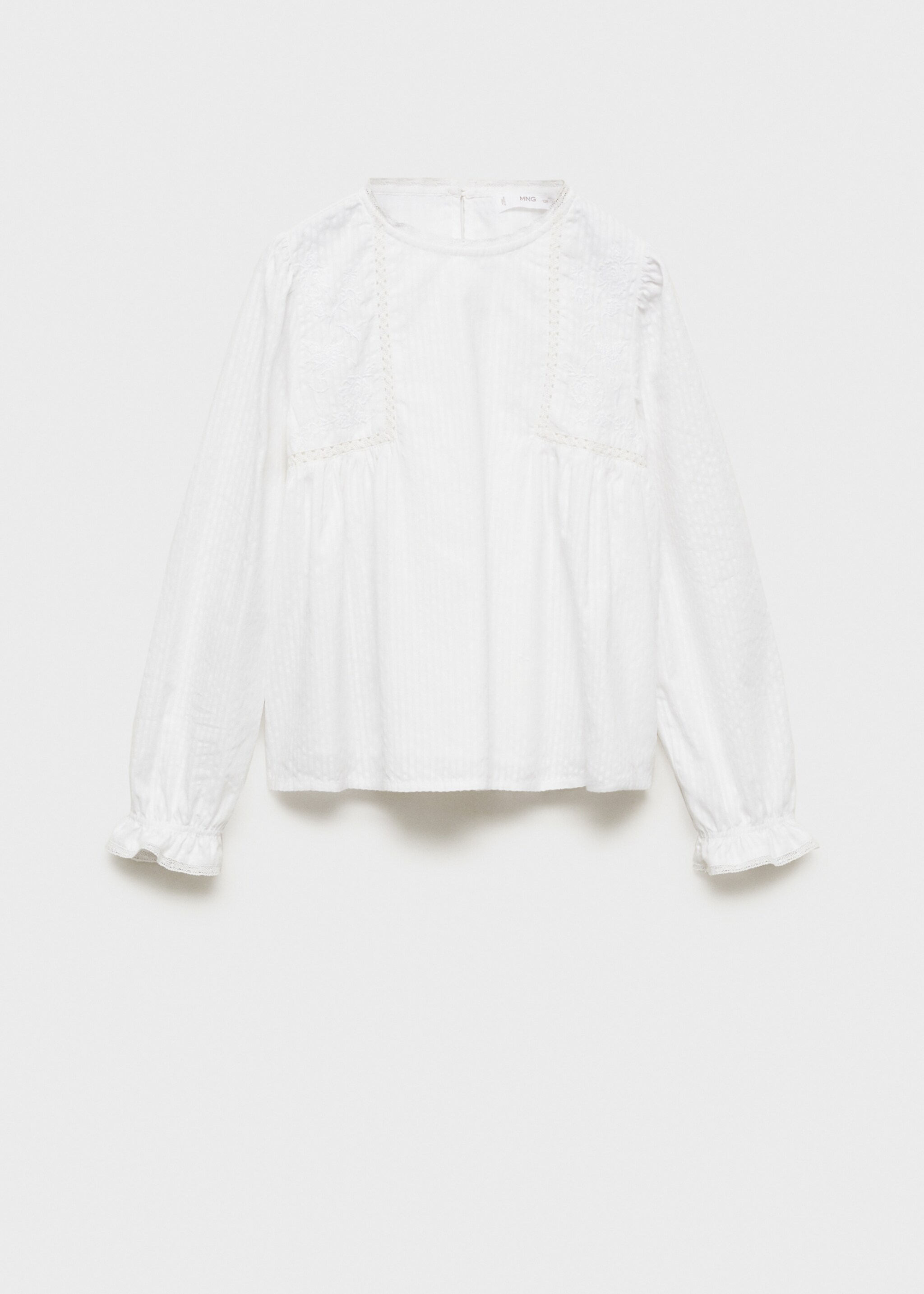 Embroidered details blouse - Article without model, Off White. Ref: 87020624-00.