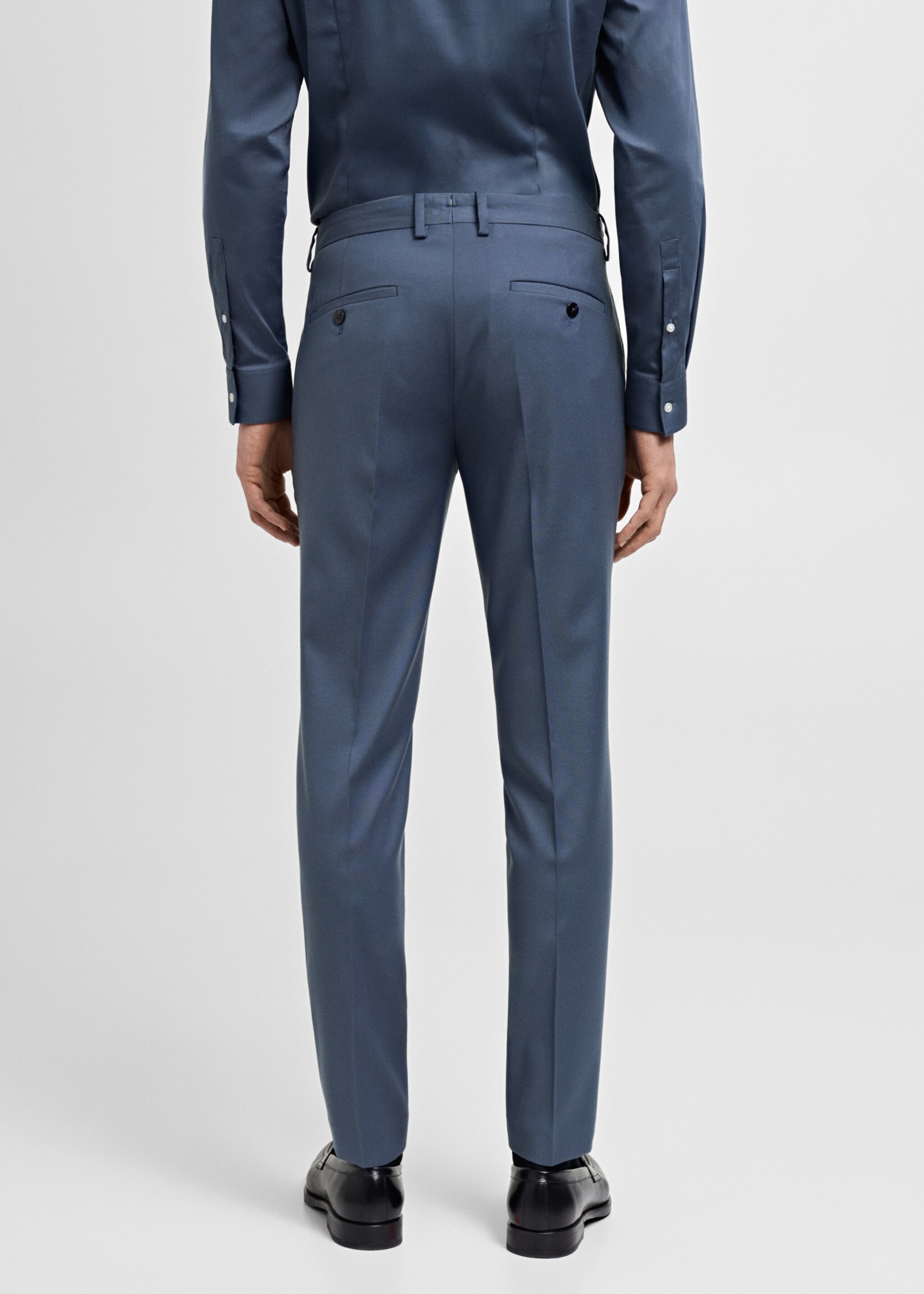 Stretch fabric super slim-fit suit trousers - Reverse of the article, Sky Blue. Ref: 87020632-00.