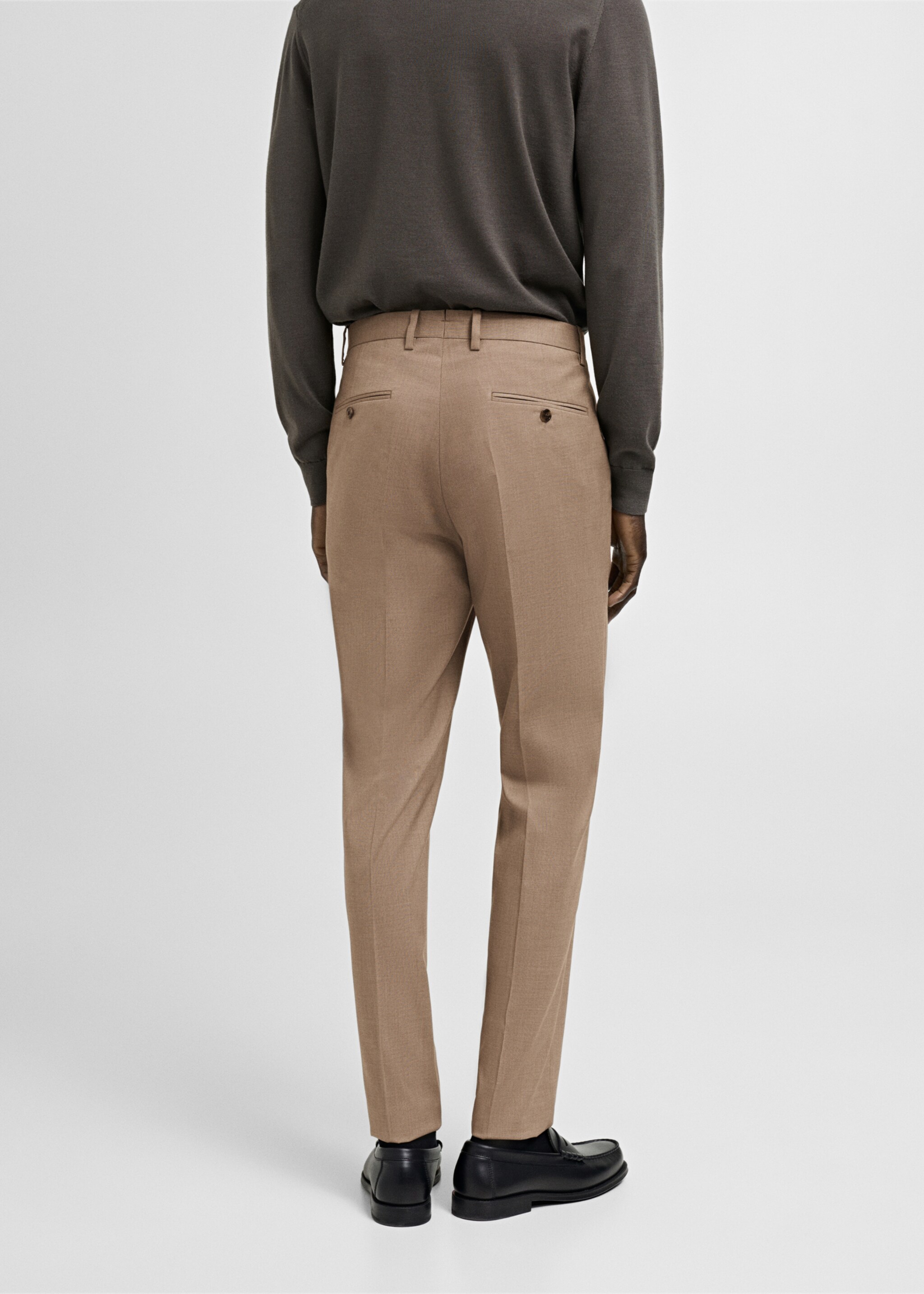 Milan slim-fit suit trousers - Reverse of the article, Beige. Ref: 87020633-00.