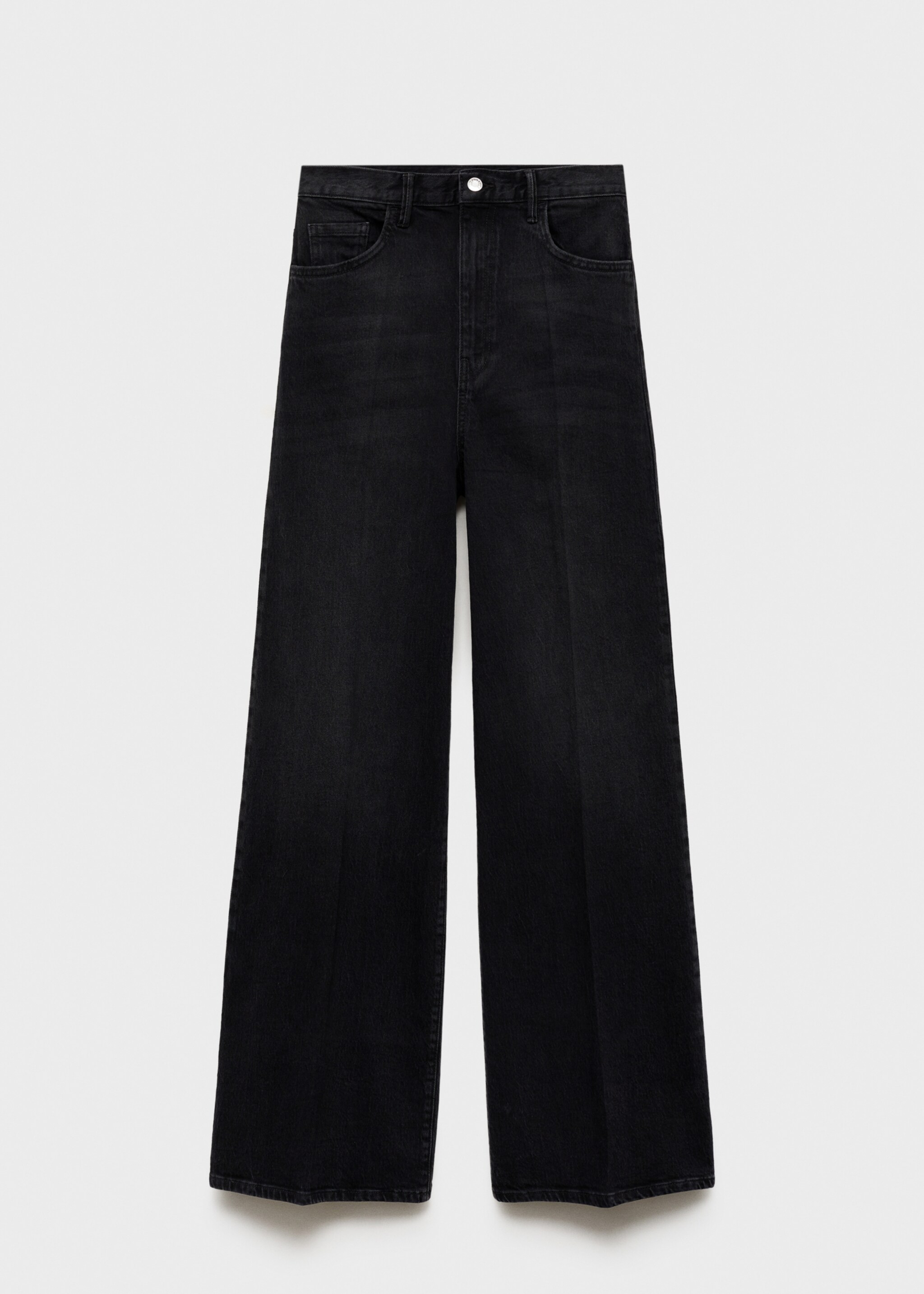 Wide-leg high-waist jeans - Artikel zonder model, Black denim. Ref: 87020635-00.