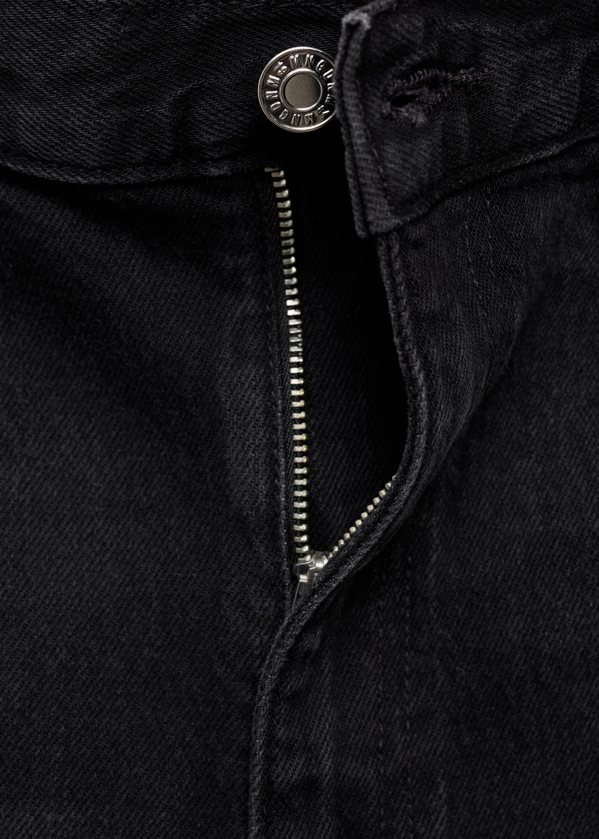 Wide-leg high-waist jeans - Detail van het artikel 0, Black denim. Ref: 87020635-00.