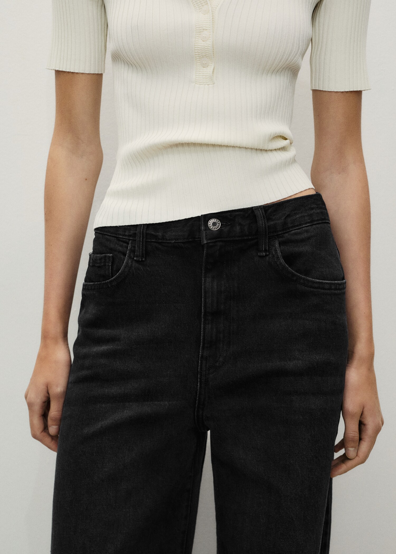 Wide-leg high-waist jeans - Detail van het artikel 6