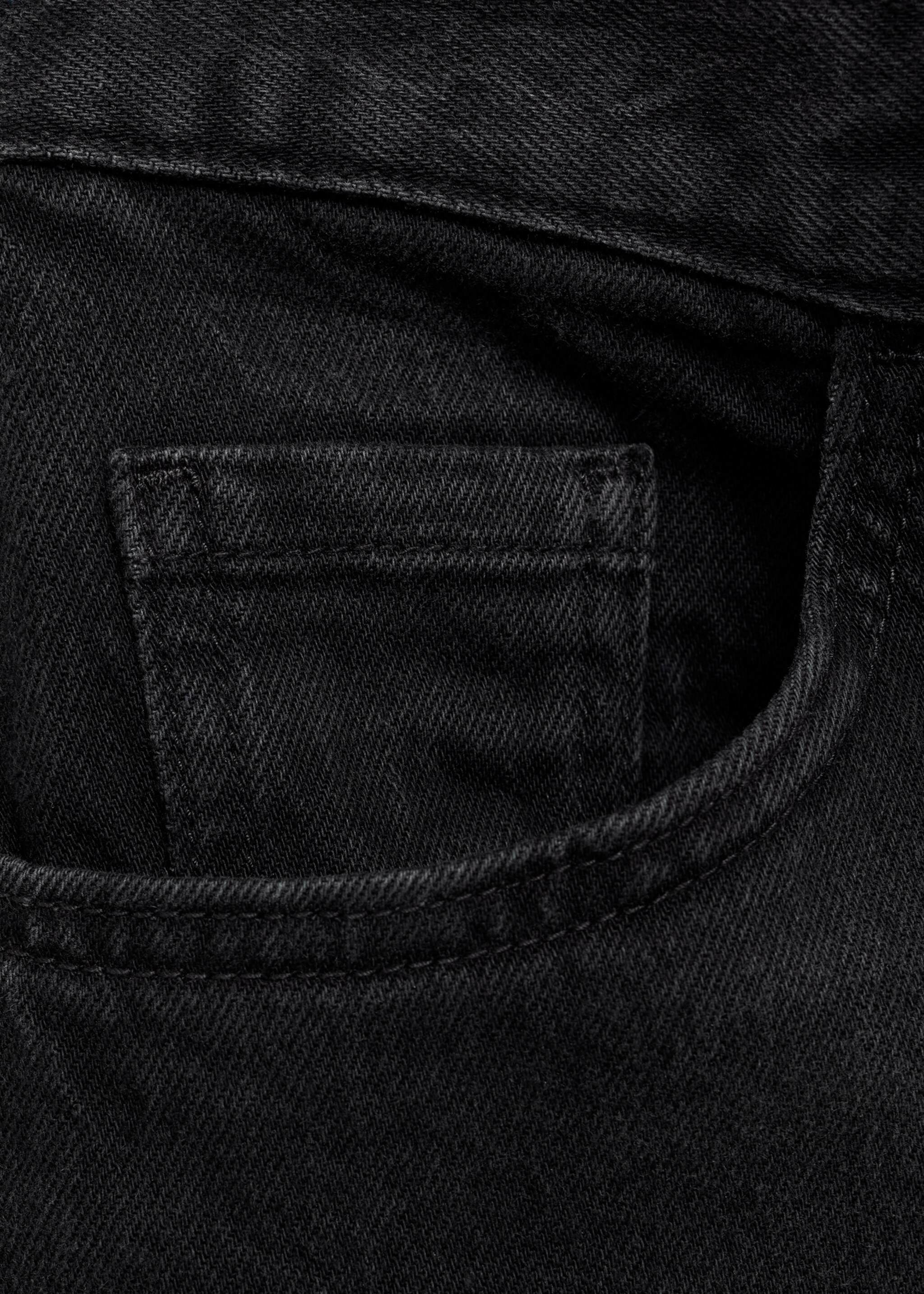 Wide-leg high-waist jeans - Detail van het artikel 8, Black denim. Ref: 87020635-00.