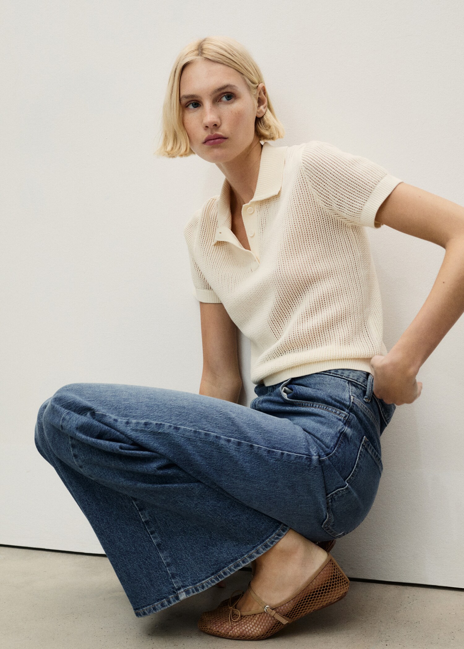 Wide-leg high-waist jeans - Detail van het artikel 2