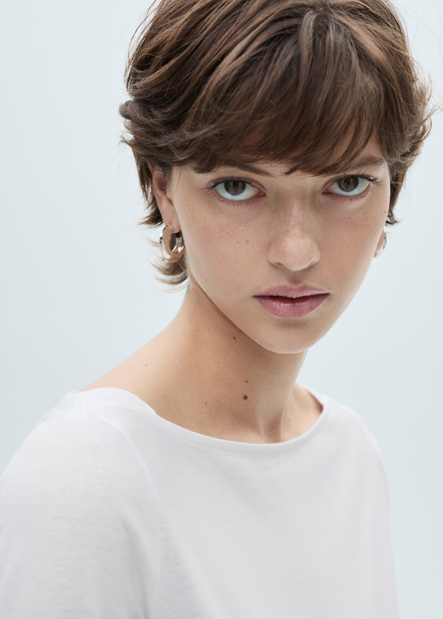 Cotton boat neck t-shirt - Details of the article 1