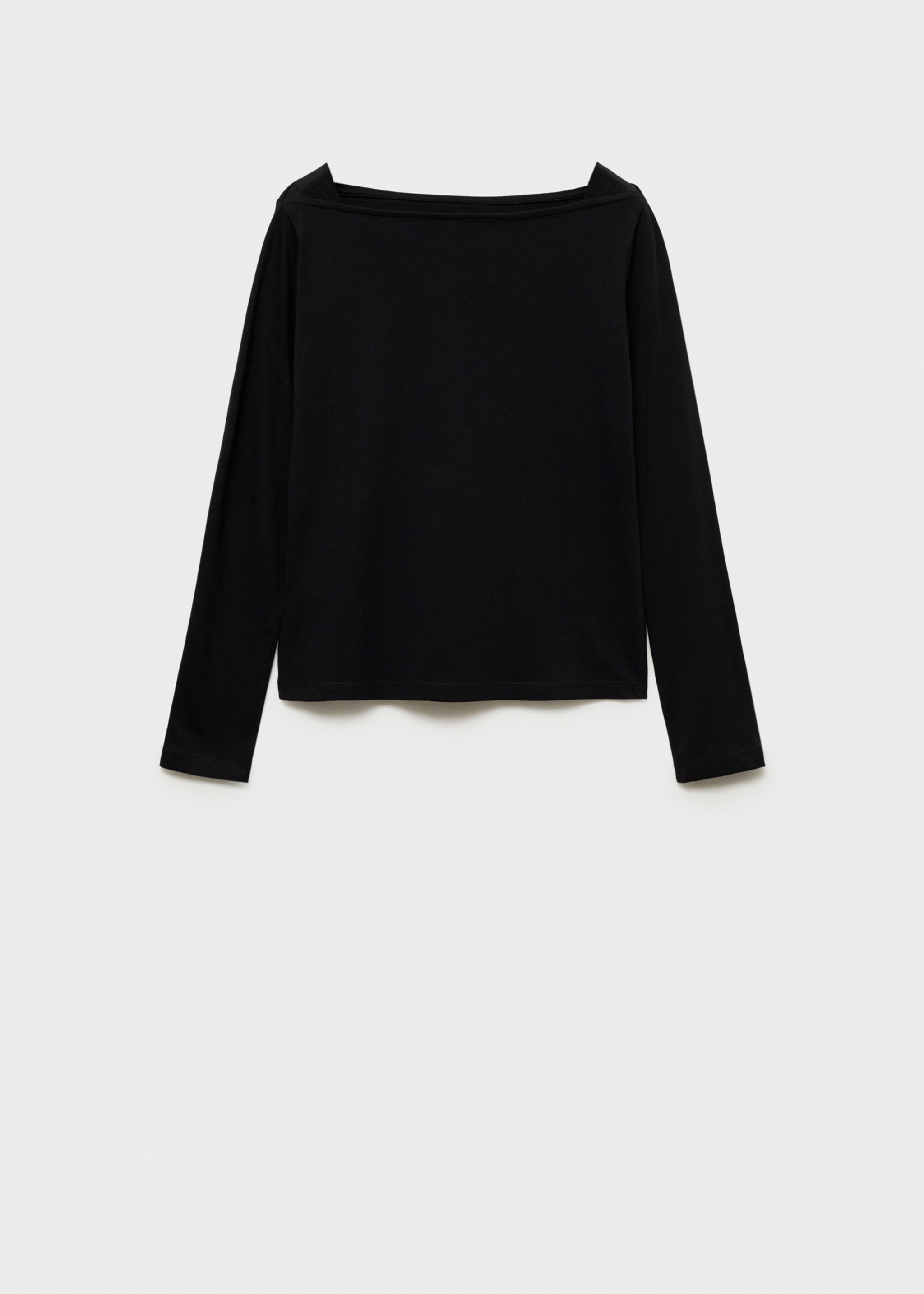 Cotton boat neck t-shirt - Article without model, Black. Ref: 87020642-00.