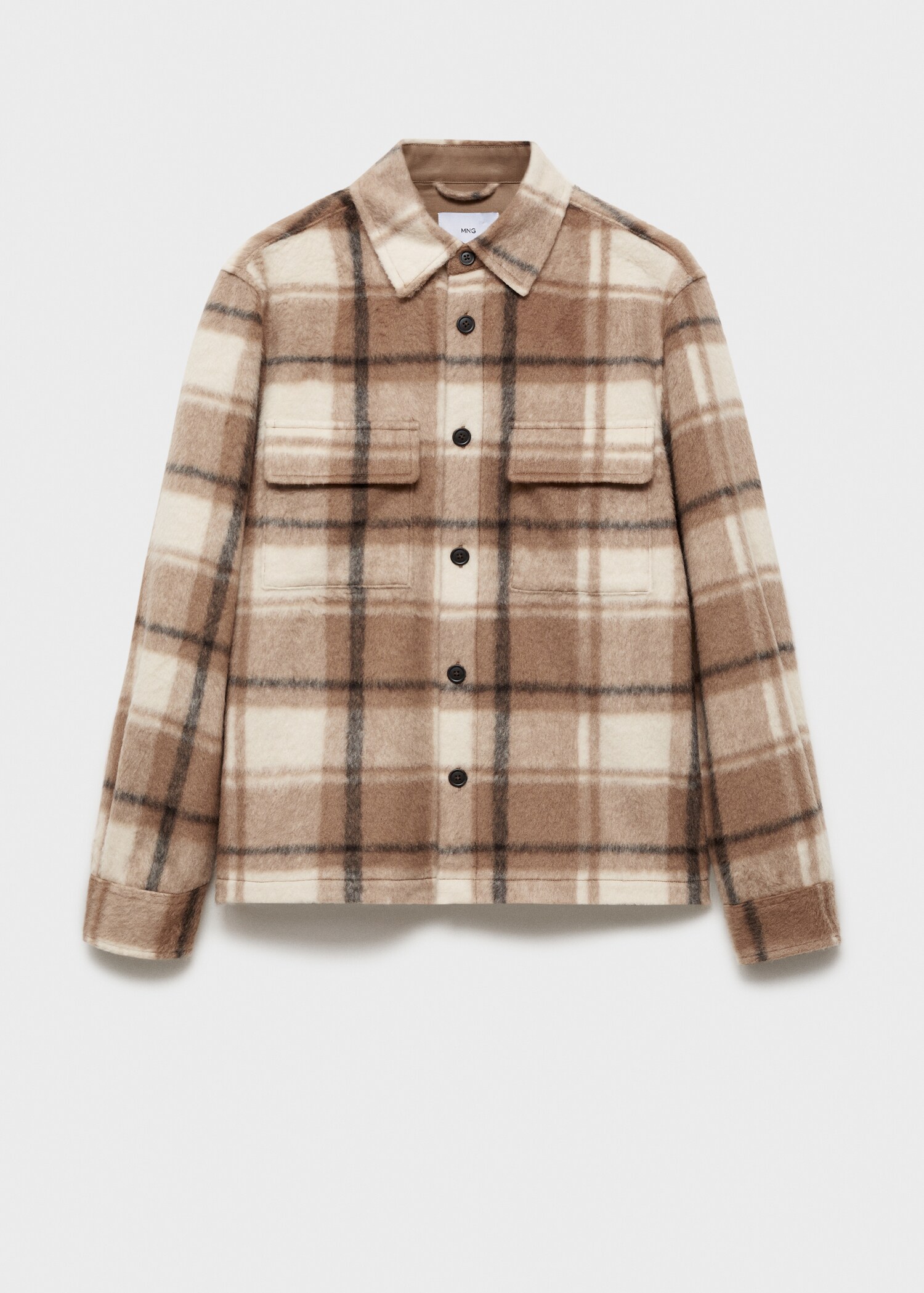 Check flannel textured overshirt - Article without model