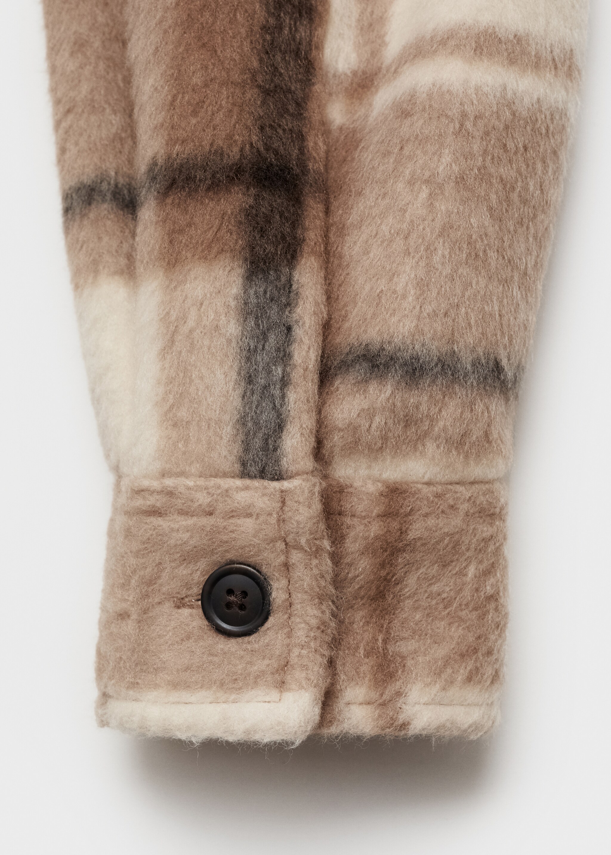 Check flannel textured overshirt - Details of the article 0, Beige. Ref: 87020644-00.