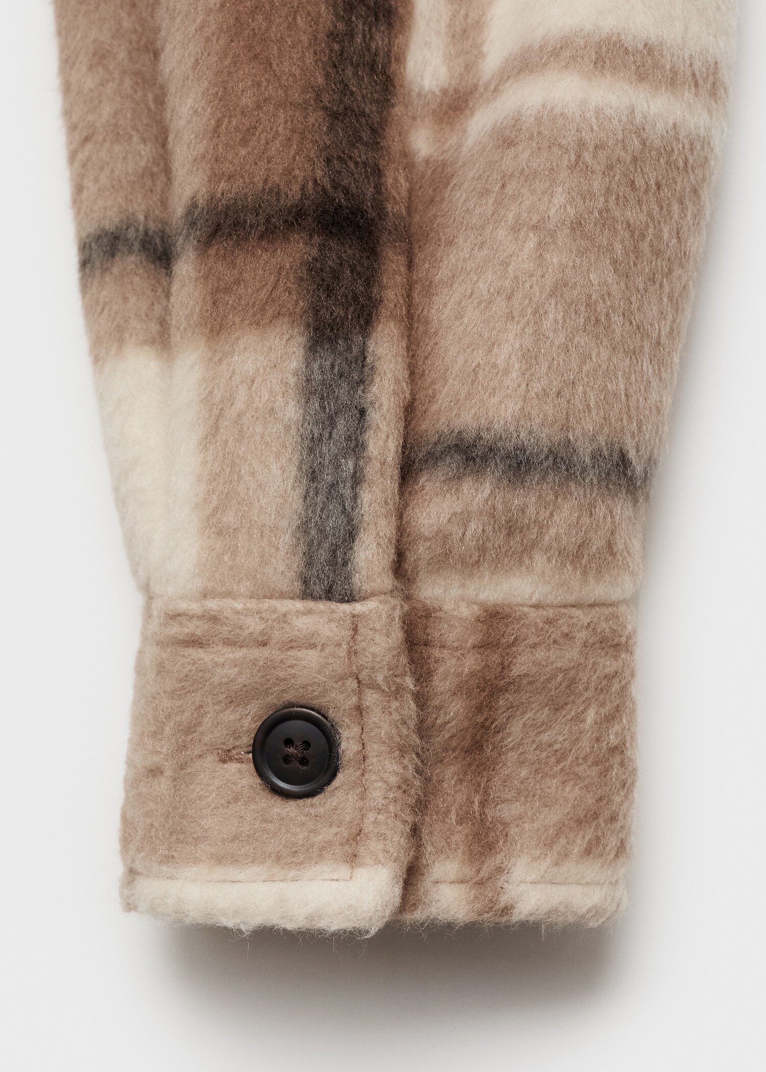 Check flannel textured overshirt - Details of the article 0