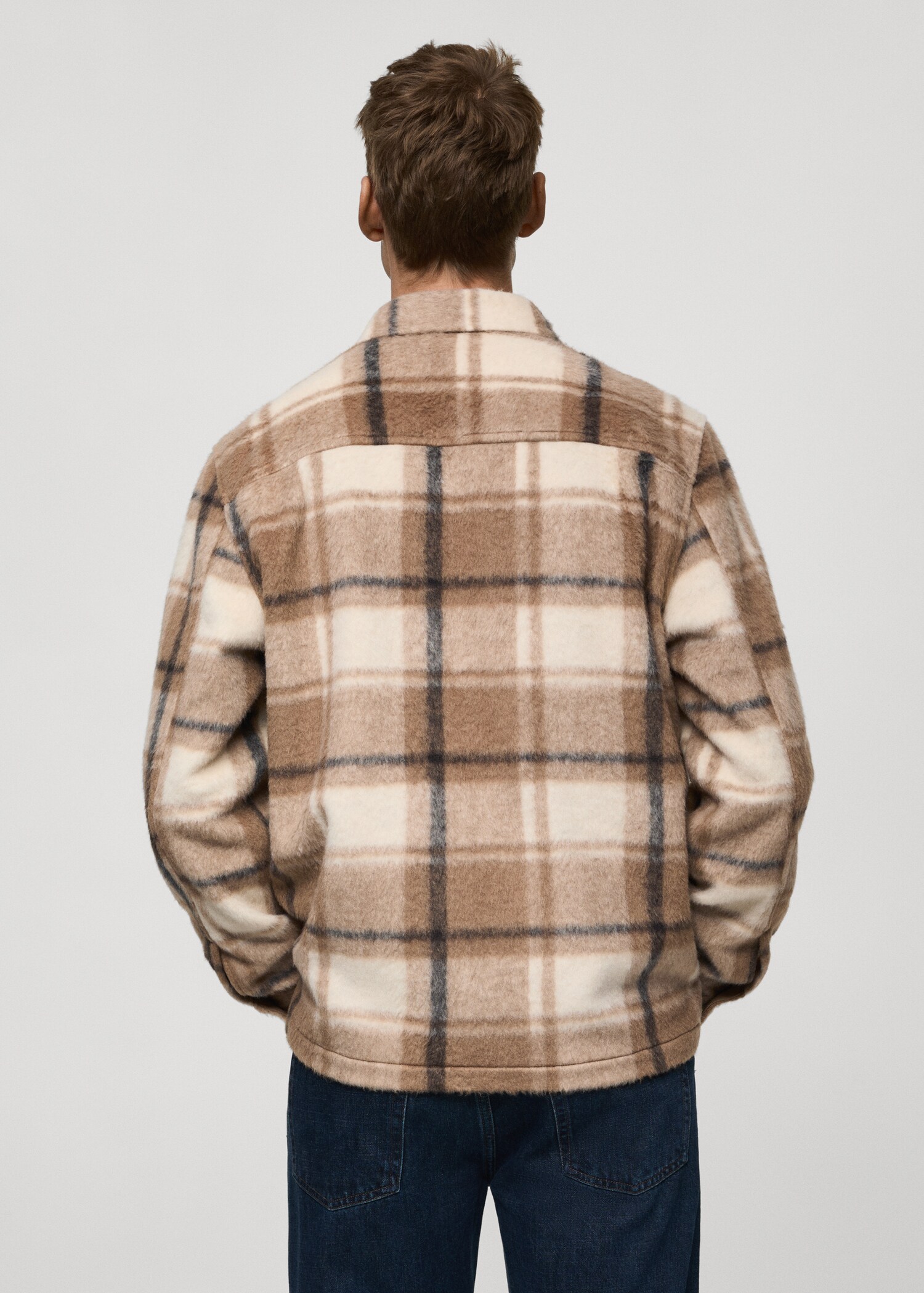 Check flannel textured overshirt - Reverse of the article